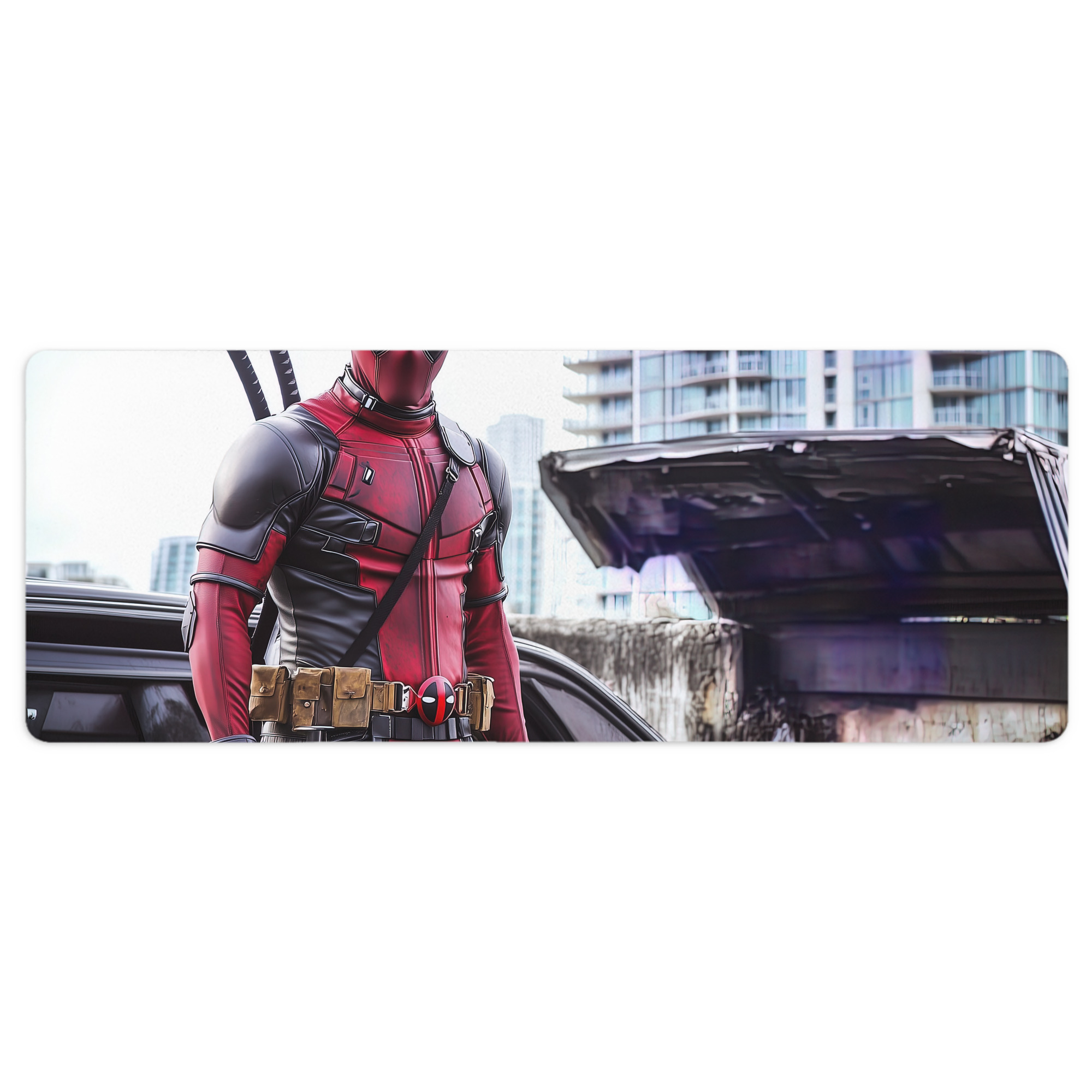 （画像用） Deadpool デッドプール ステッチ加工 大判デスクマット／滑り止めマウスパッド
