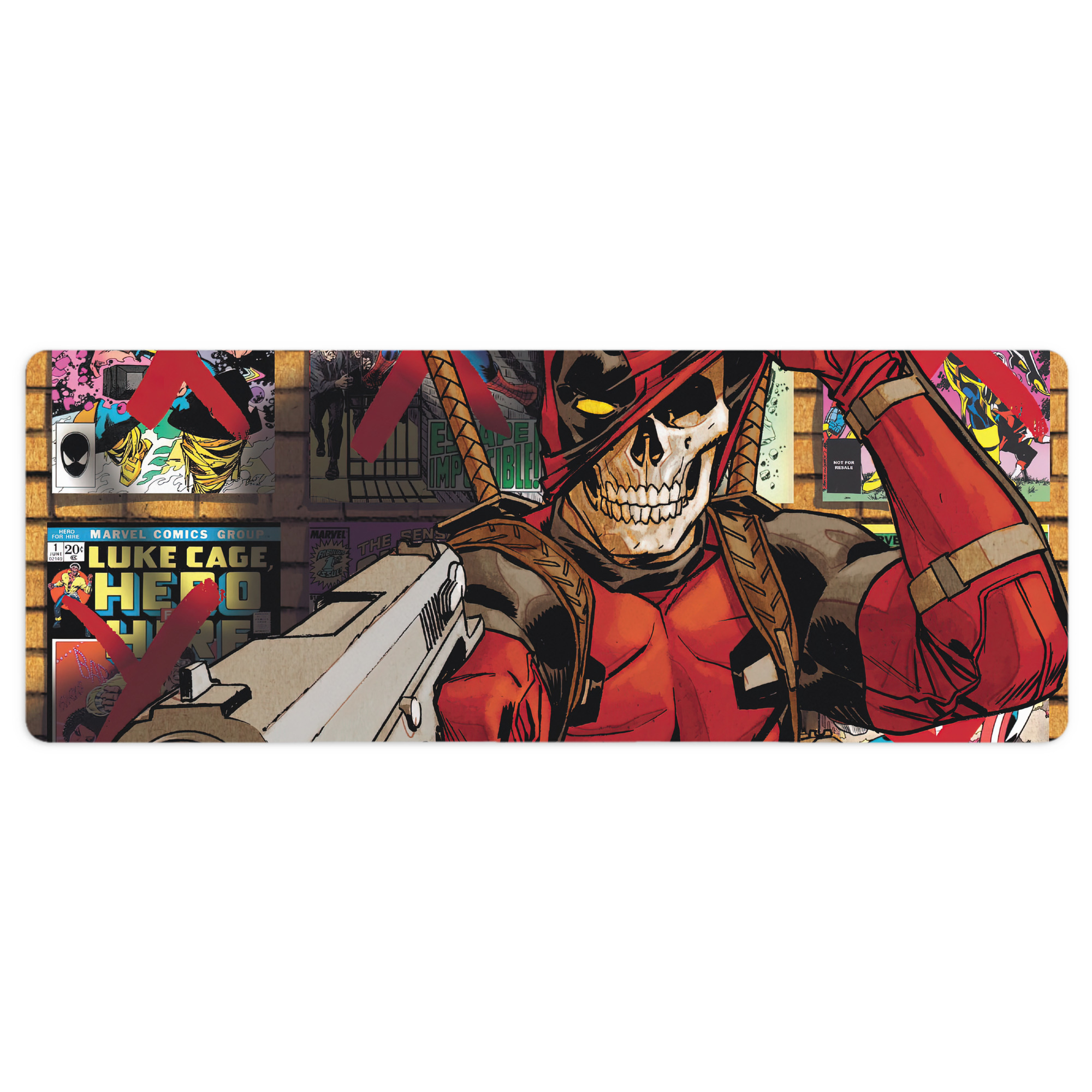 （画像用） Deadpool デッドプール ステッチ加工 大判デスクマット／滑り止めマウスパッド