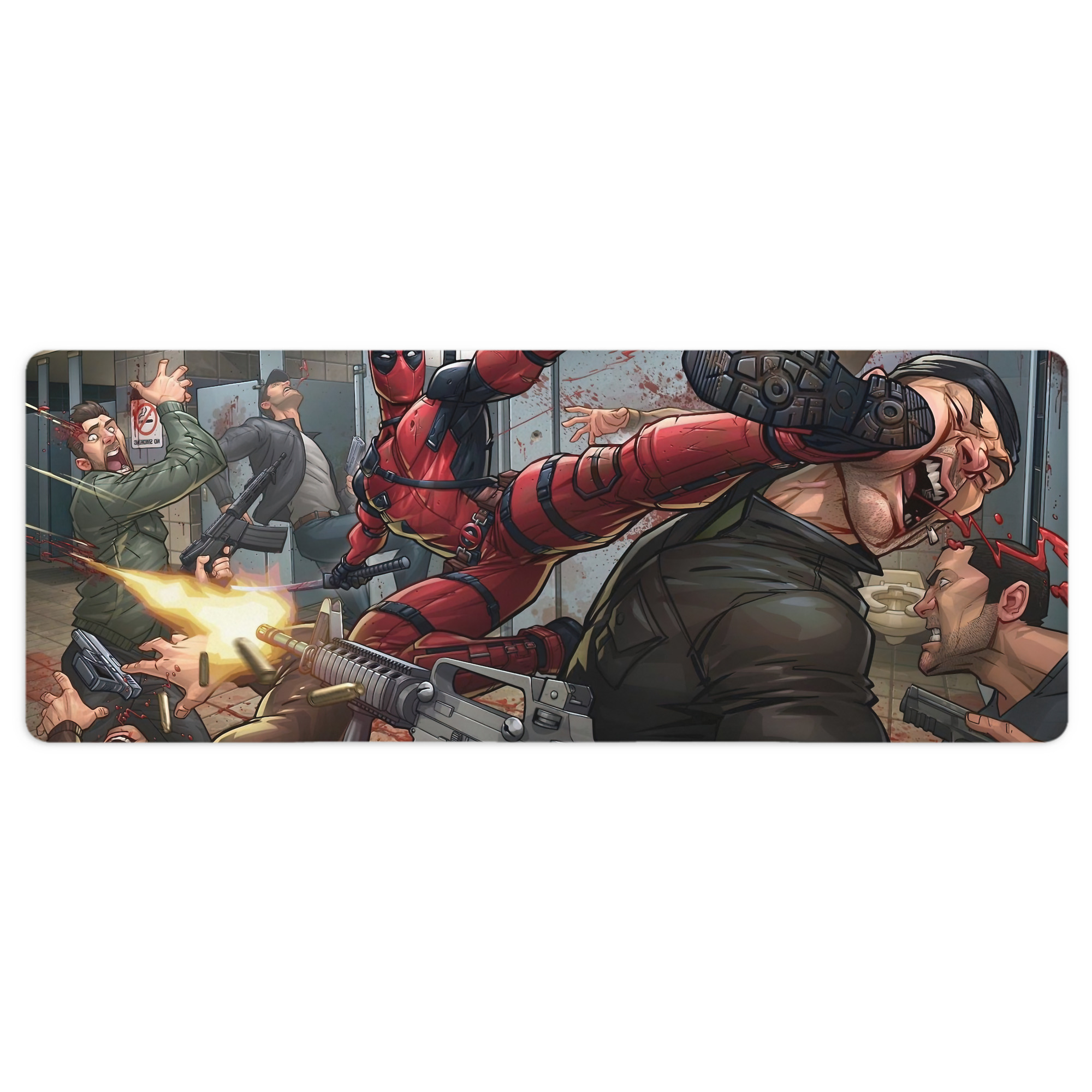 （画像用） Deadpool デッドプール ステッチ加工 大判デスクマット／滑り止めマウスパッド