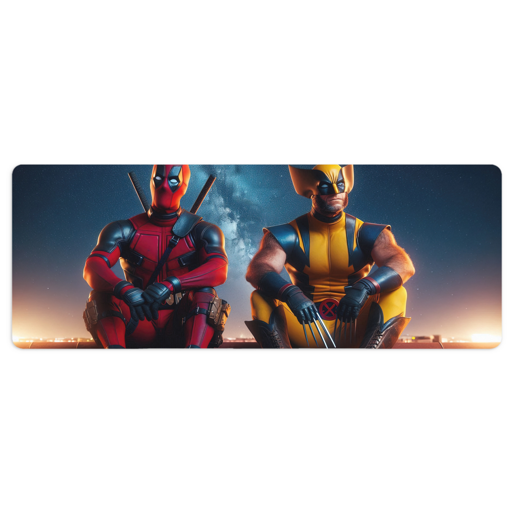 （画像用） Deadpool デッドプール ステッチ加工 大判デスクマット／滑り止めマウスパッド