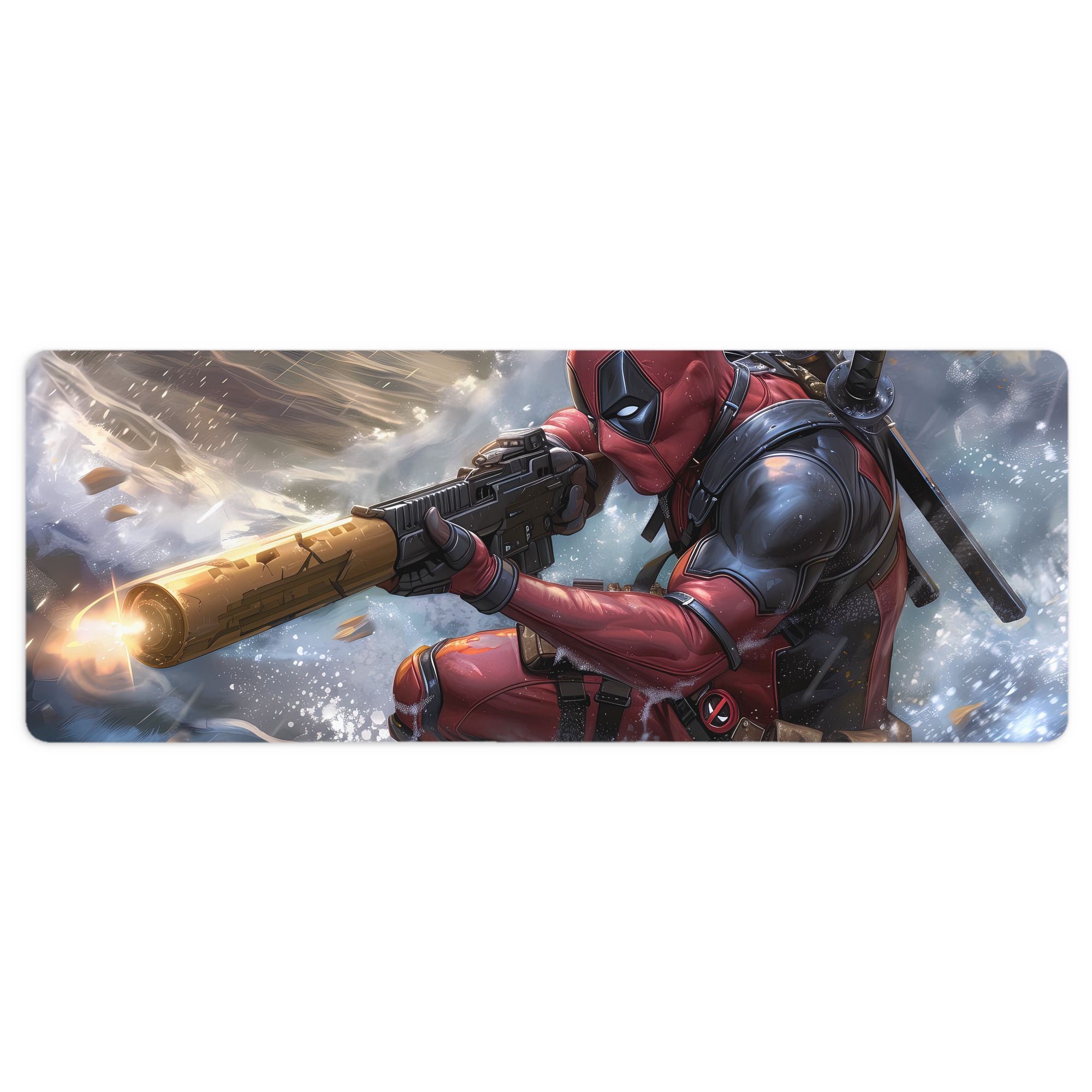（画像用） Deadpool デッドプール ステッチ加工 大判デスクマット／滑り止めマウスパッド