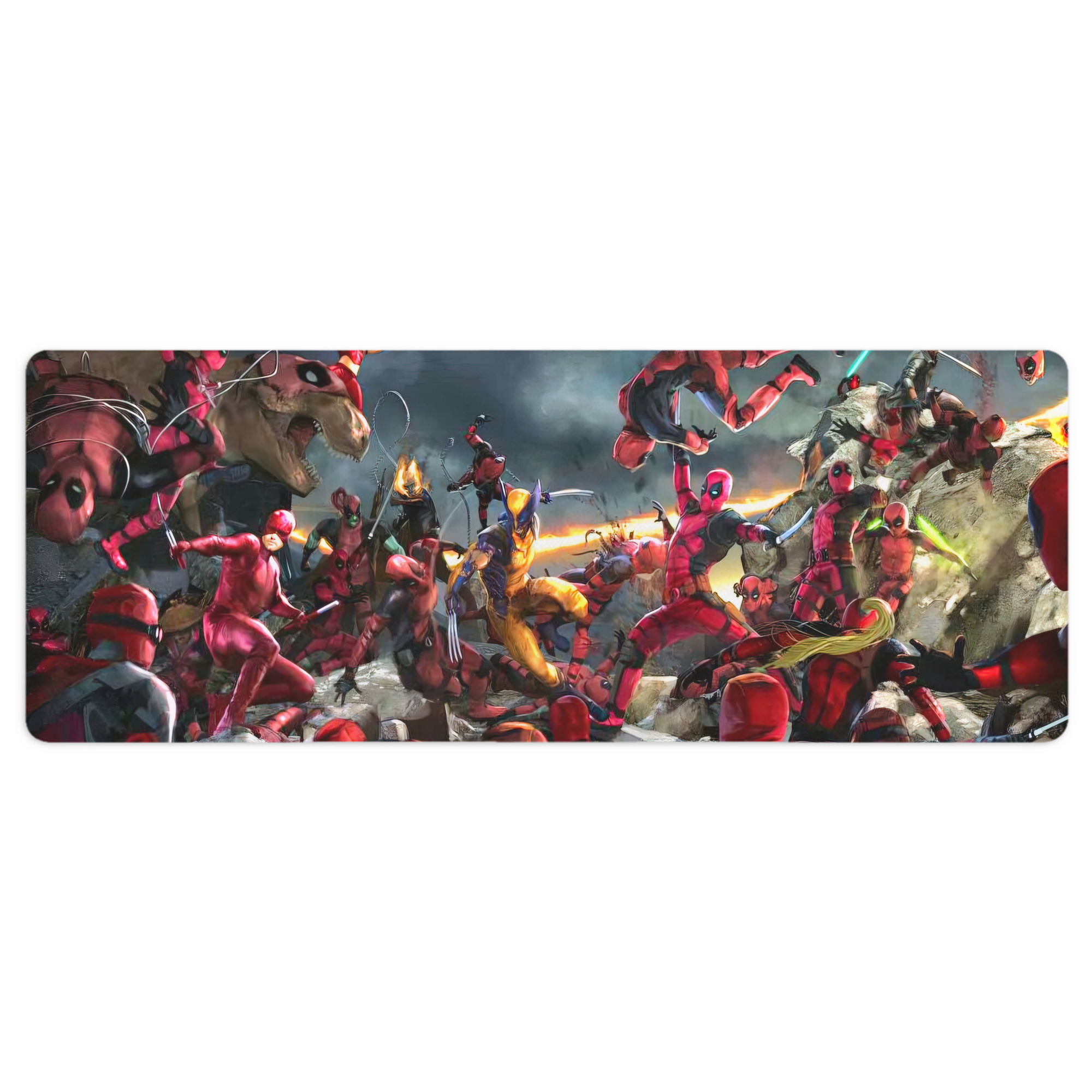 （画像用） Deadpool デッドプール ステッチ加工 大判デスクマット／滑り止めマウスパッド