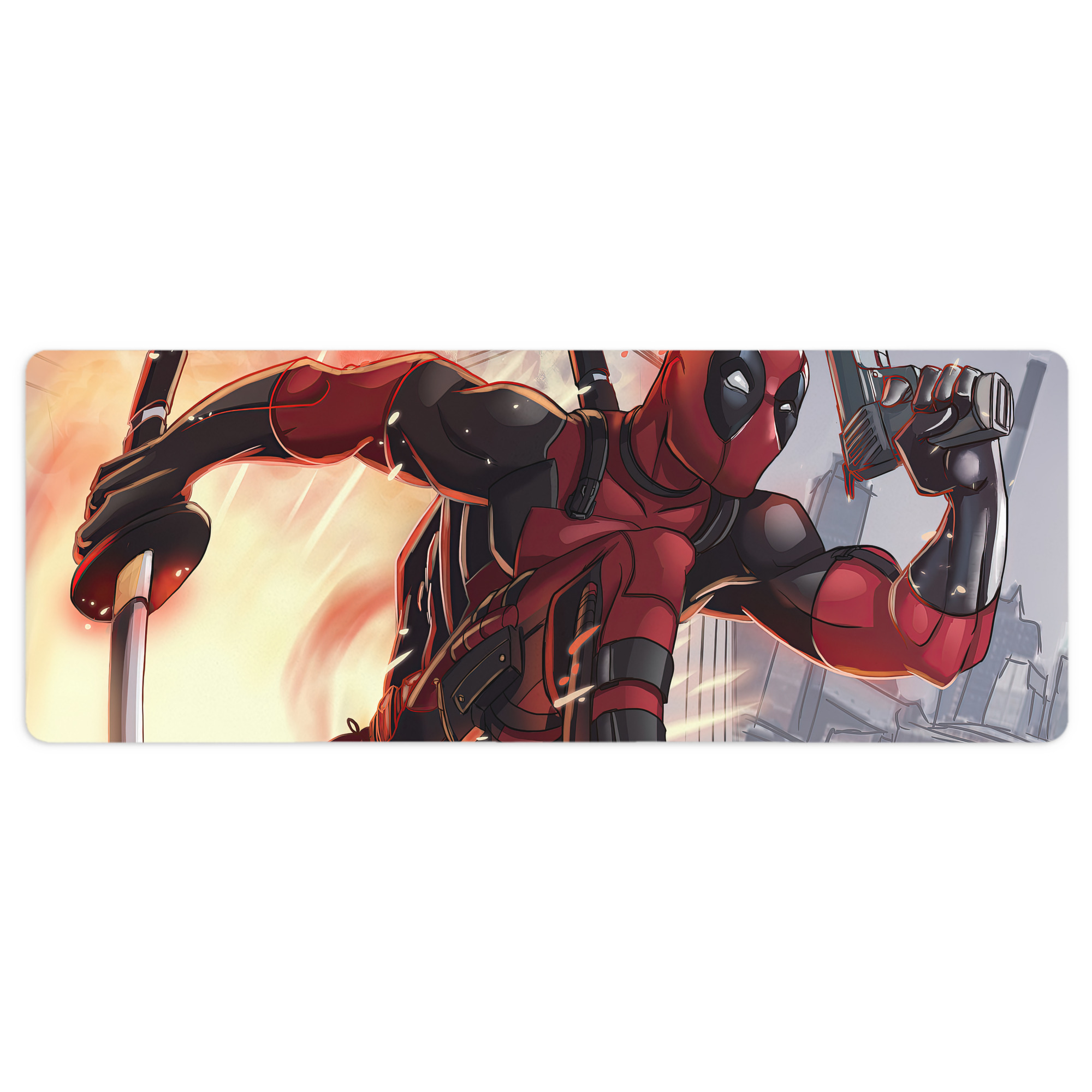 （画像用） Deadpool デッドプール ステッチ加工 大判デスクマット／滑り止めマウスパッド