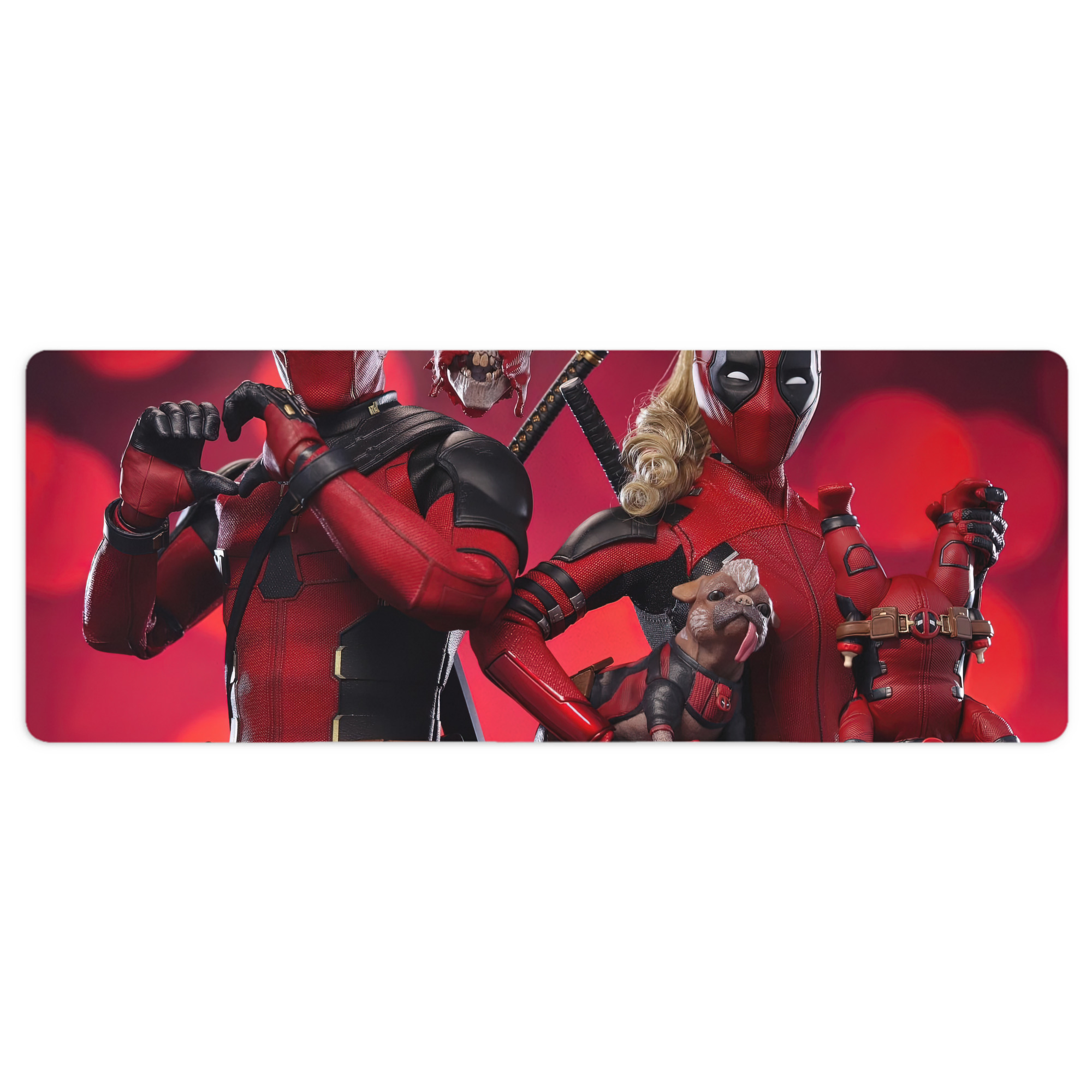 （画像用） Deadpool デッドプール ステッチ加工 大判デスクマット／滑り止めマウスパッド