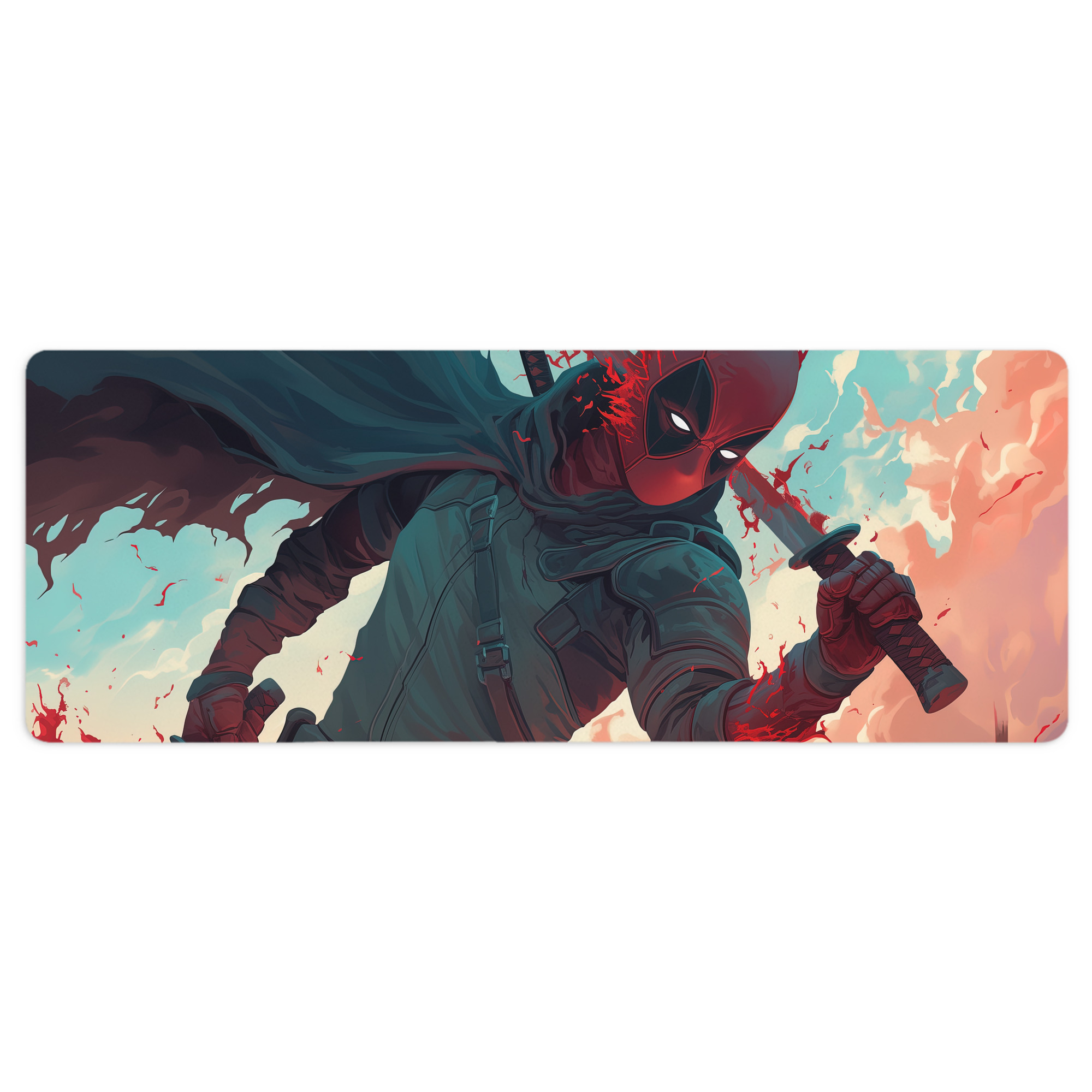 （画像用） Deadpool デッドプール ステッチ加工 大判デスクマット／滑り止めマウスパッド
