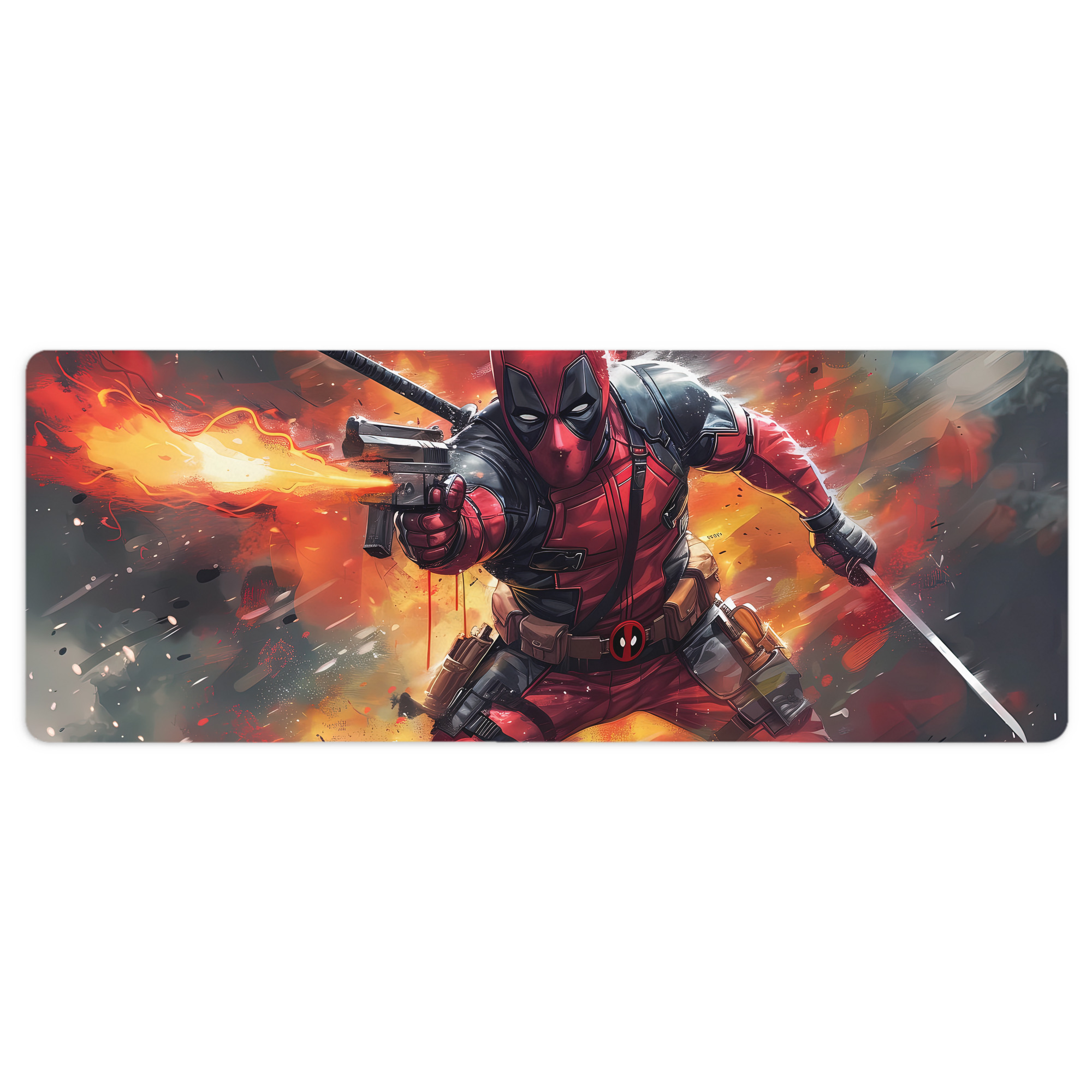 （画像用） Deadpool デッドプール ステッチ加工 大判デスクマット／滑り止めマウスパッド