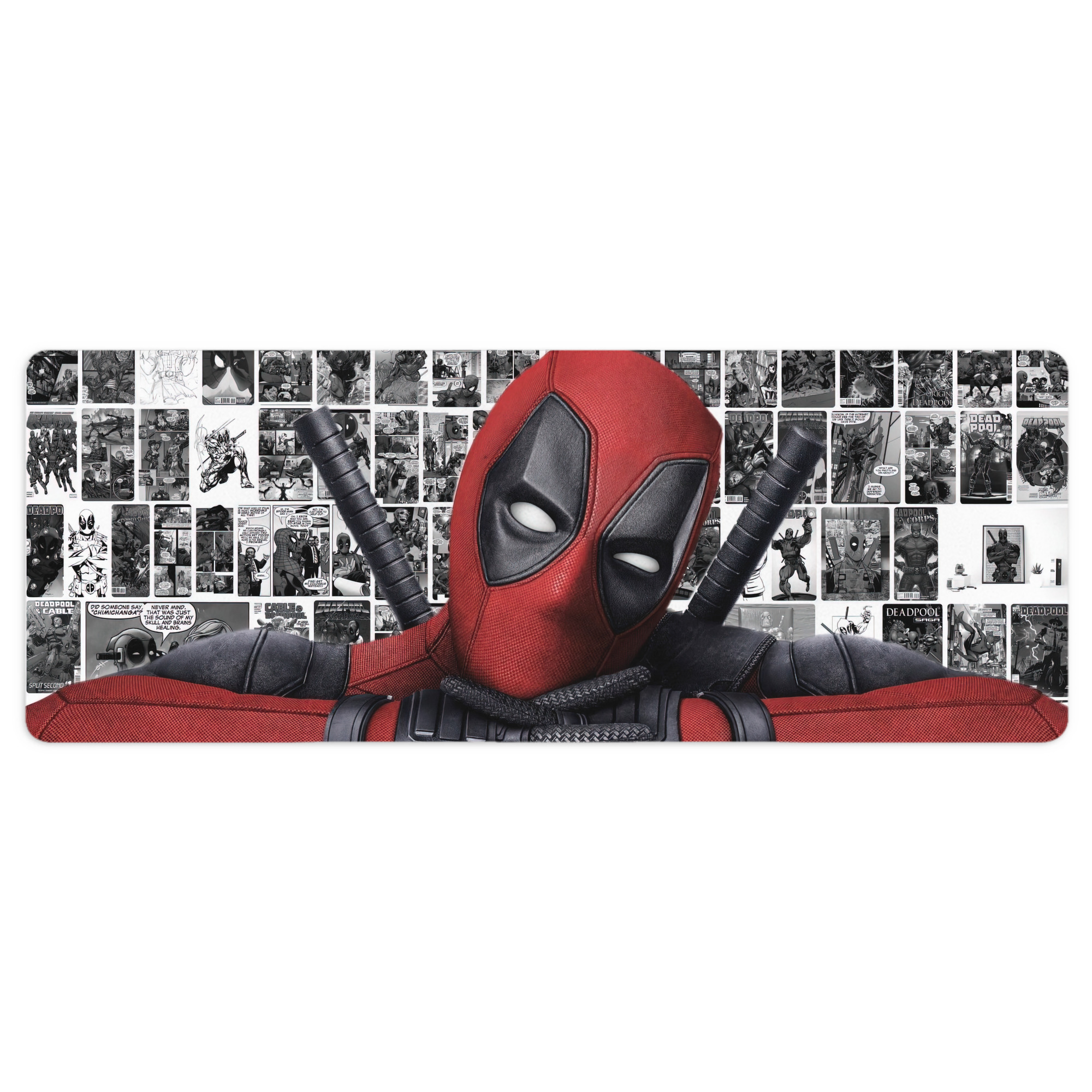 （画像用） Deadpool デッドプール ステッチ加工 大判デスクマット／滑り止めマウスパッド