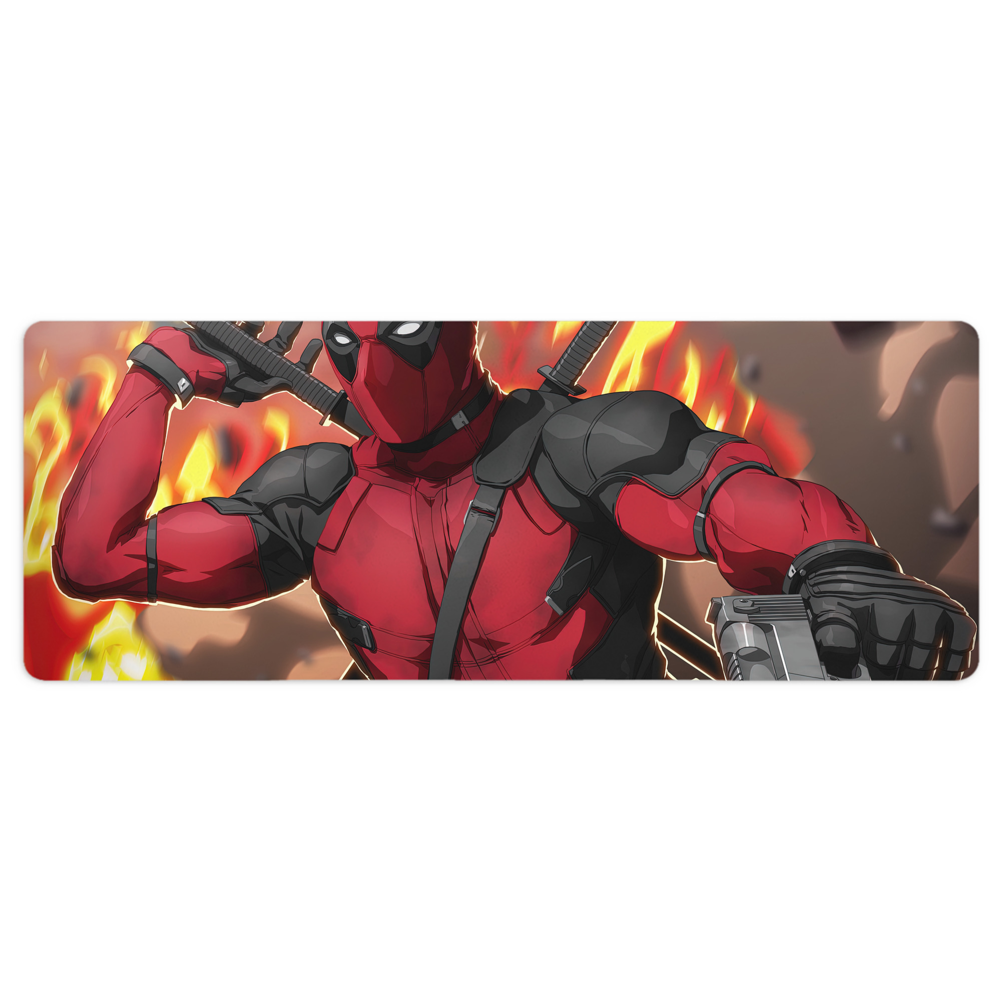 （画像用） Deadpool デッドプール ステッチ加工 大判デスクマット／滑り止めマウスパッド