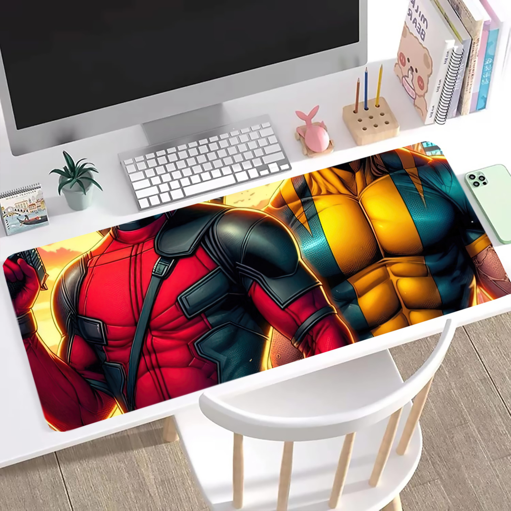 （画像用） Deadpool デッドプール ステッチ加工 大判デスクマット／滑り止めマウスパッド