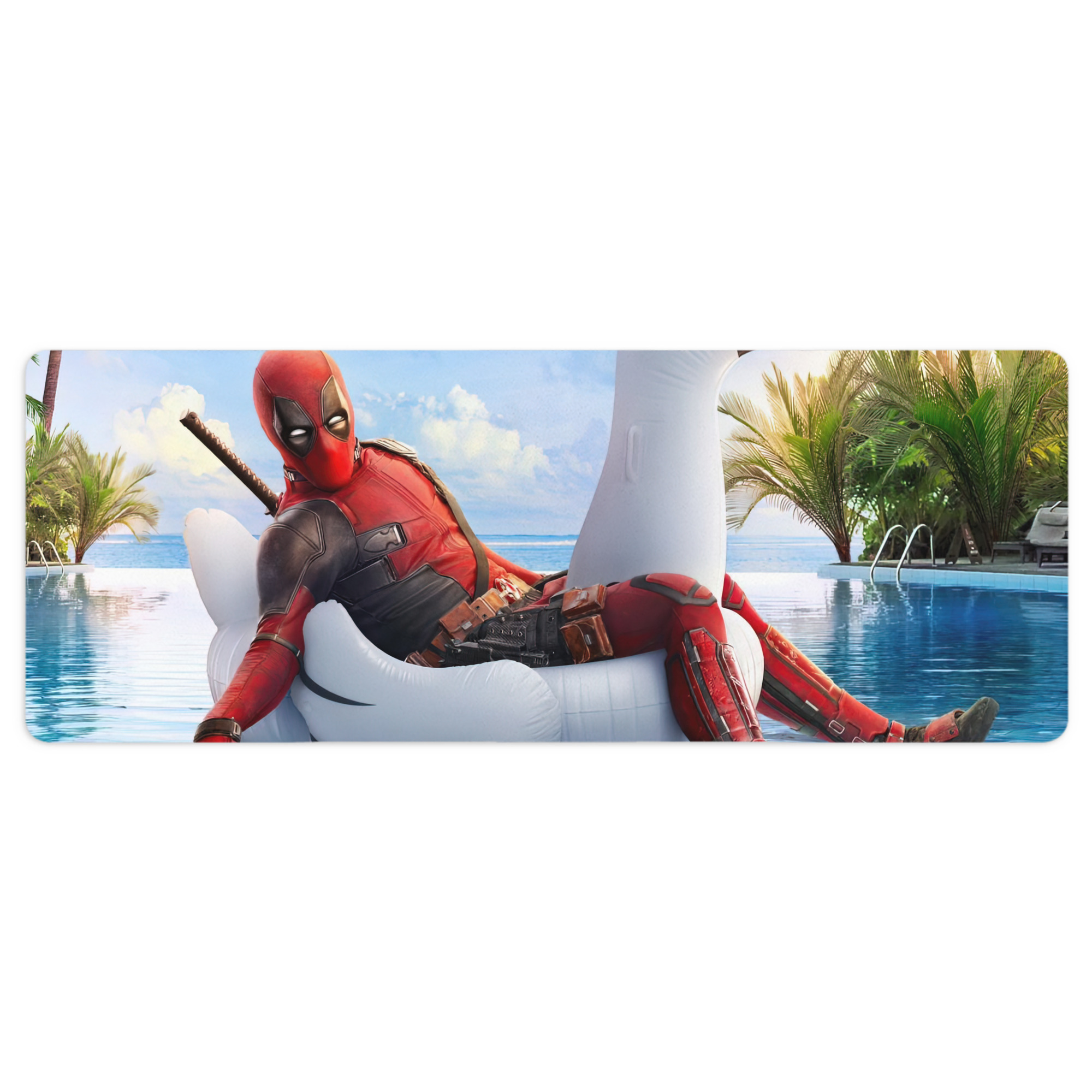 （画像用） Deadpool デッドプール ステッチ加工 大判デスクマット／滑り止めマウスパッド
