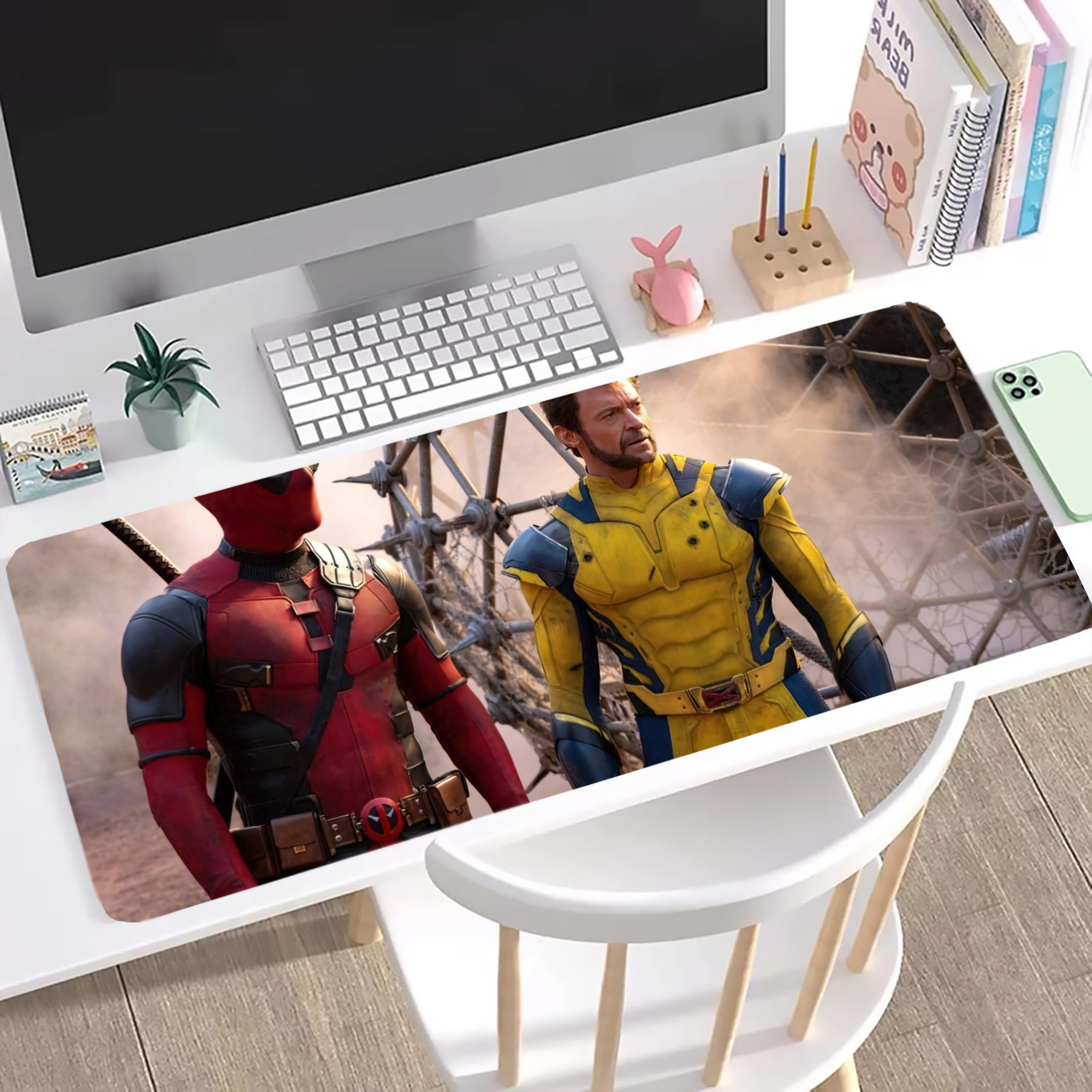 （画像用） Deadpool デッドプール ステッチ加工 大判デスクマット／滑り止めマウスパッド