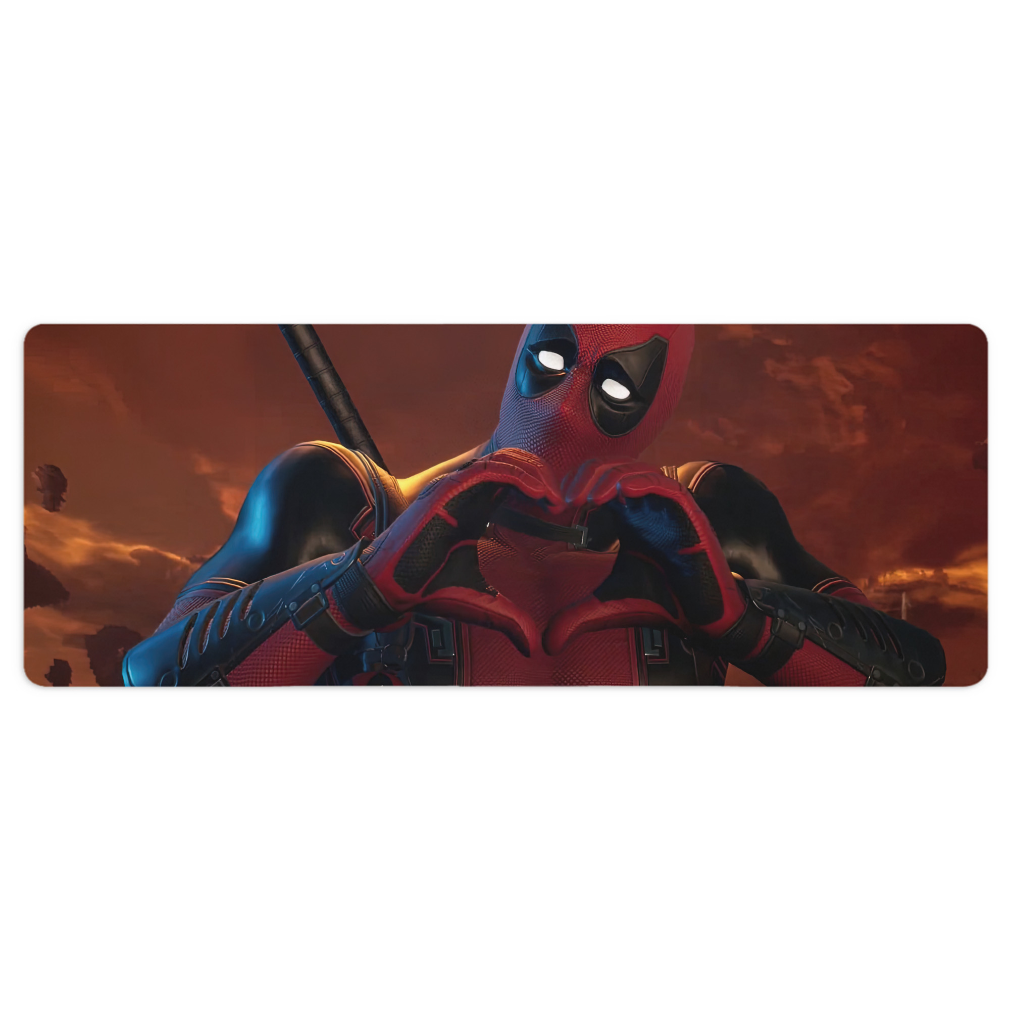 （画像用） Deadpool デッドプール ステッチ加工 大判デスクマット／滑り止めマウスパッド