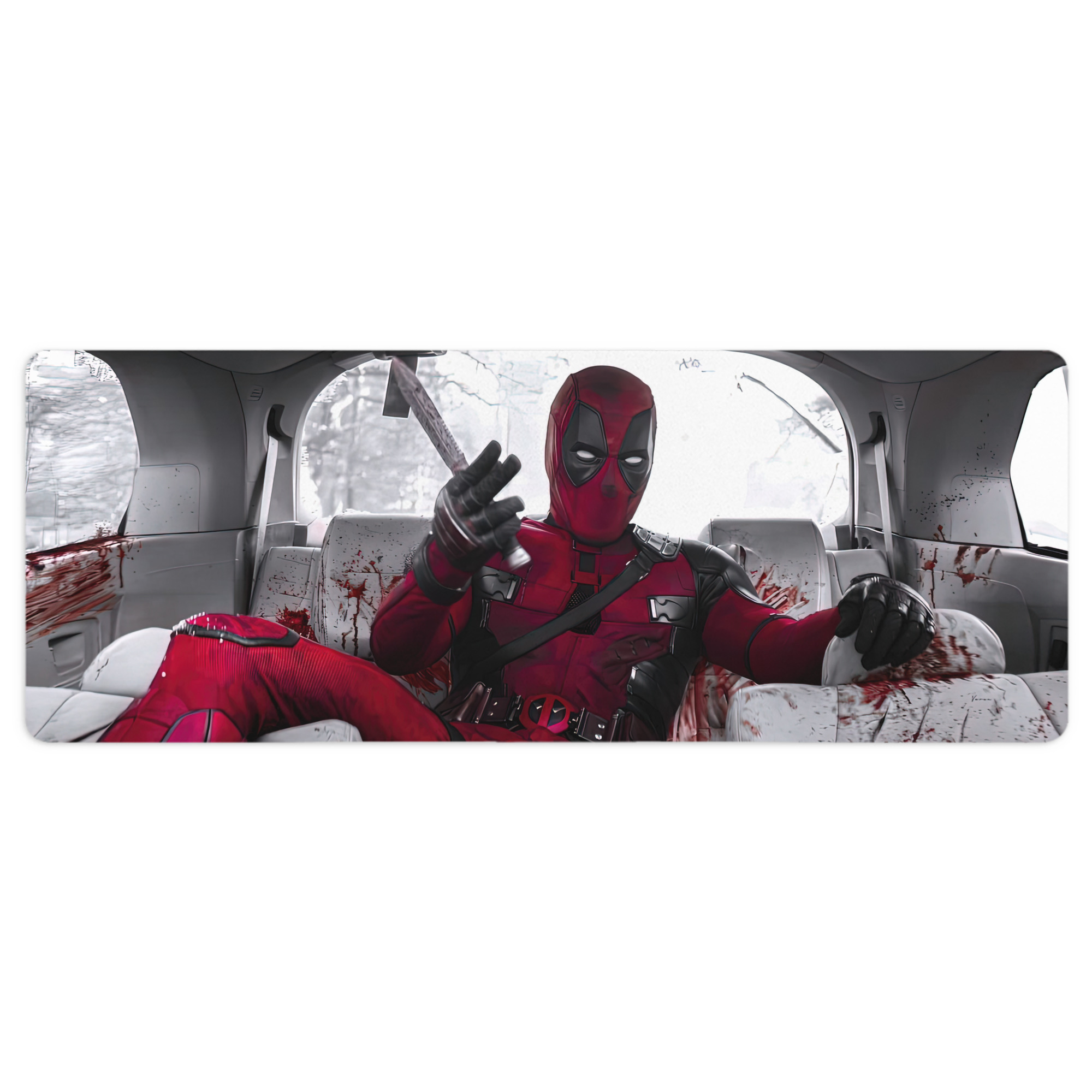 （画像用） Deadpool デッドプール ステッチ加工 大判デスクマット／滑り止めマウスパッド