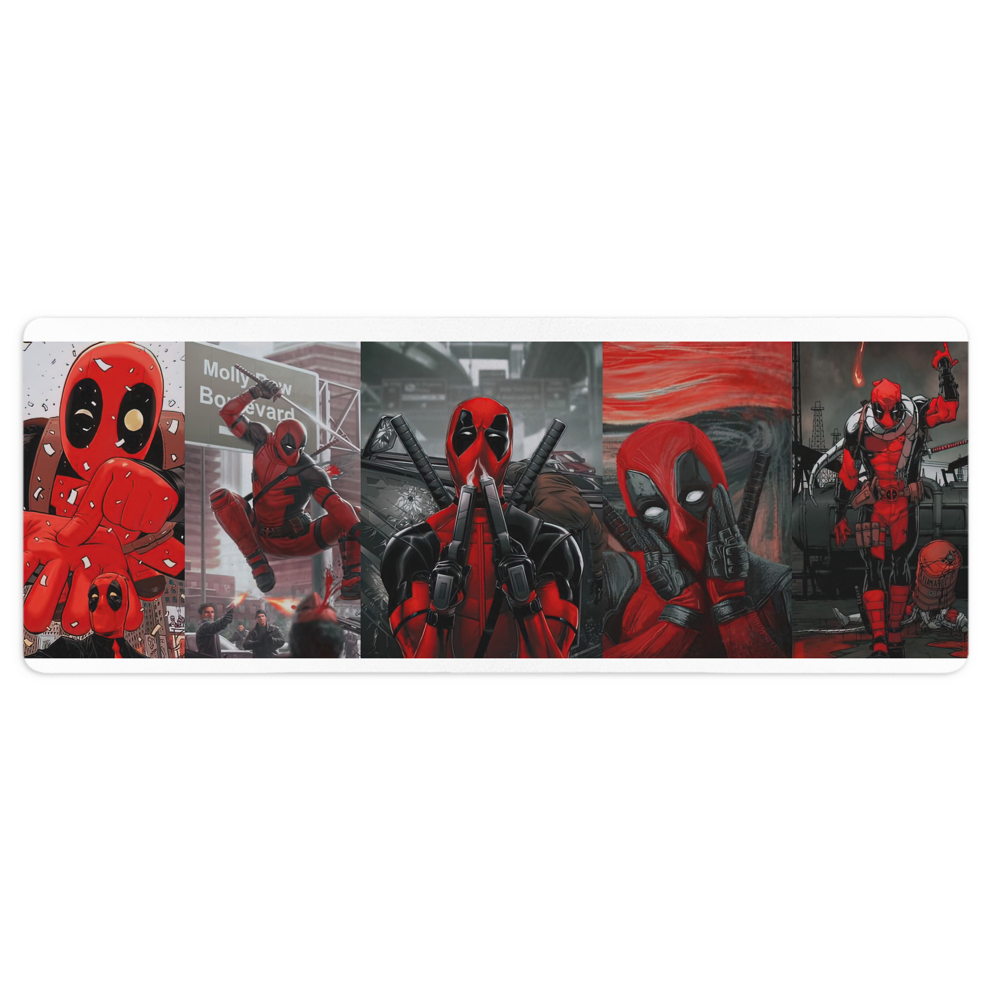 （画像用） Deadpool デッドプール ステッチ加工 大判デスクマット／滑り止めマウスパッド