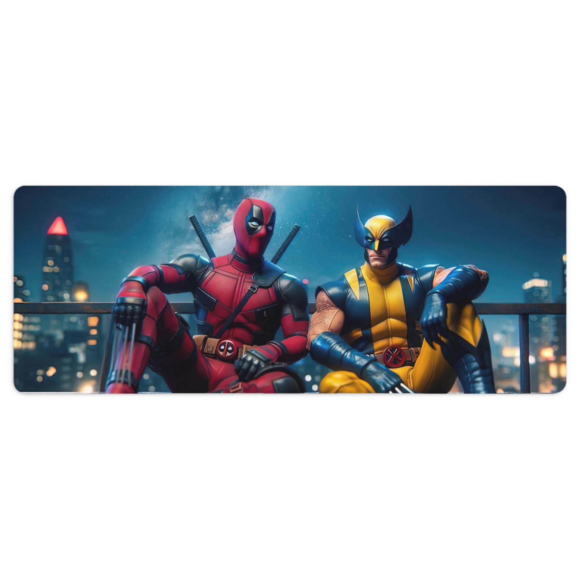 （画像用） Deadpool デッドプール ステッチ加工 大判デスクマット／滑り止めマウスパッド