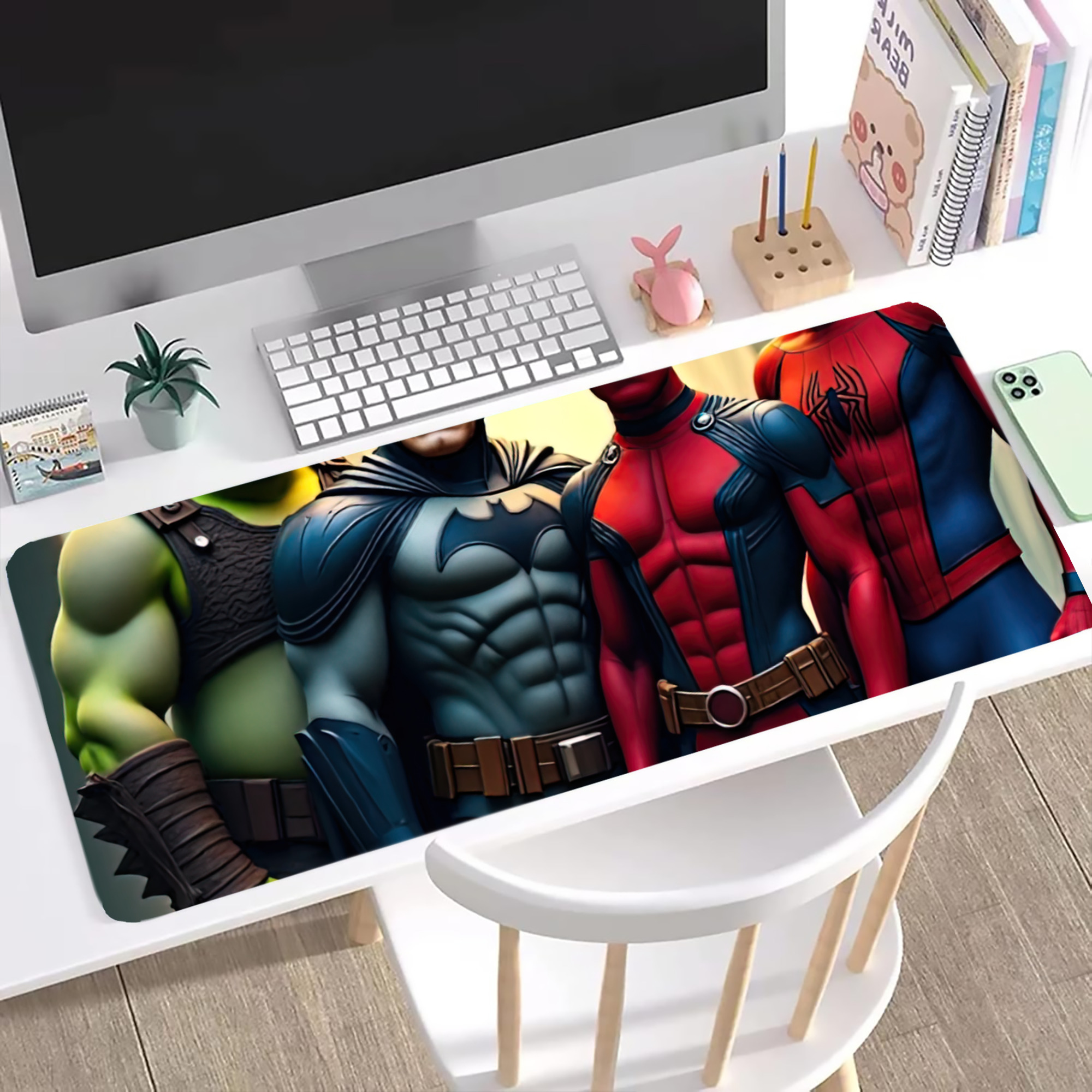 （画像用） Deadpool デッドプール ステッチ加工 大判デスクマット／滑り止めマウスパッド