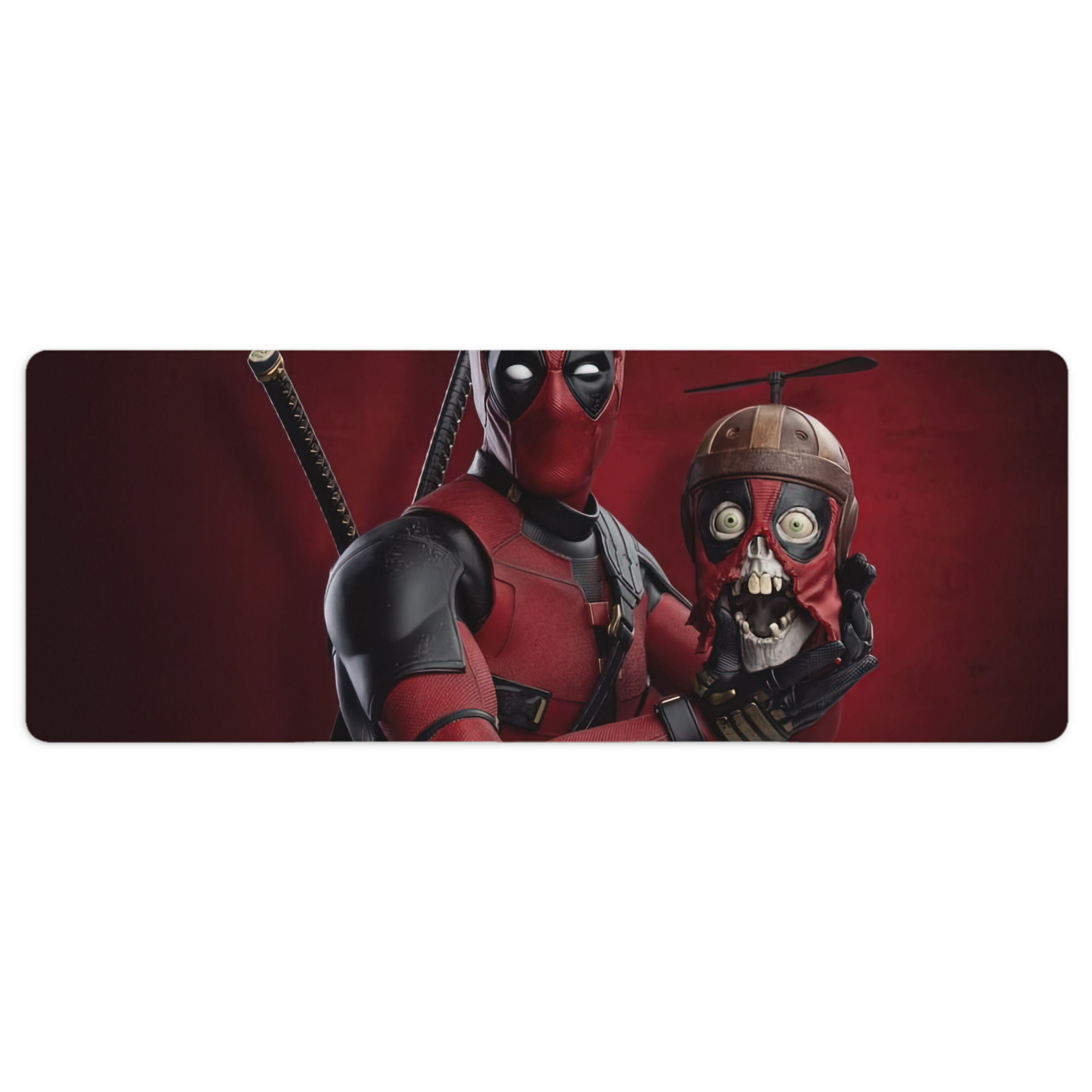 （画像用） Deadpool デッドプール ステッチ加工 大判デスクマット／滑り止めマウスパッド