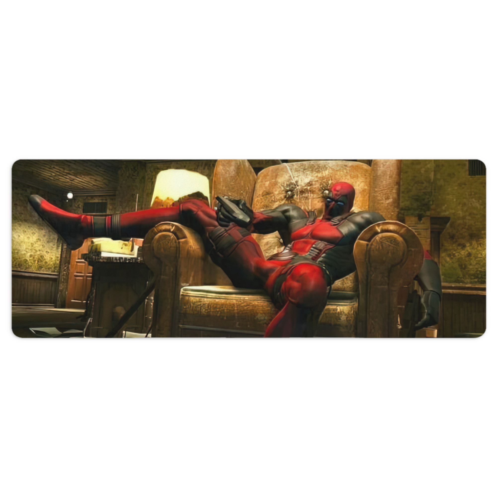 （画像用） Deadpool デッドプール ステッチ加工 大判デスクマット／滑り止めマウスパッド