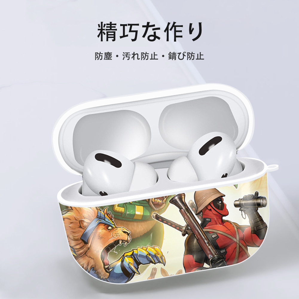 Deadpool デッドプール 【AirPods Pro用】ハードシェル保護ケース 耐衝撃・防指紋・カラビナ付き商品仕様