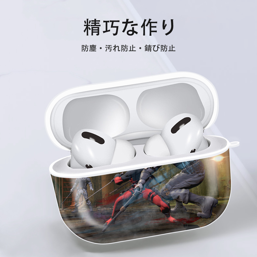 Deadpool デッドプール 【AirPods Pro用】ハードシェル保護ケース 耐衝撃・防指紋・カラビナ付き商品仕様