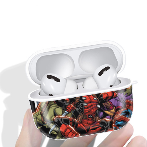 Deadpool デッドプール 【AirPods Pro用】ハードシェル保護ケース 耐衝撃・防指紋・カラビナ付き商品仕様