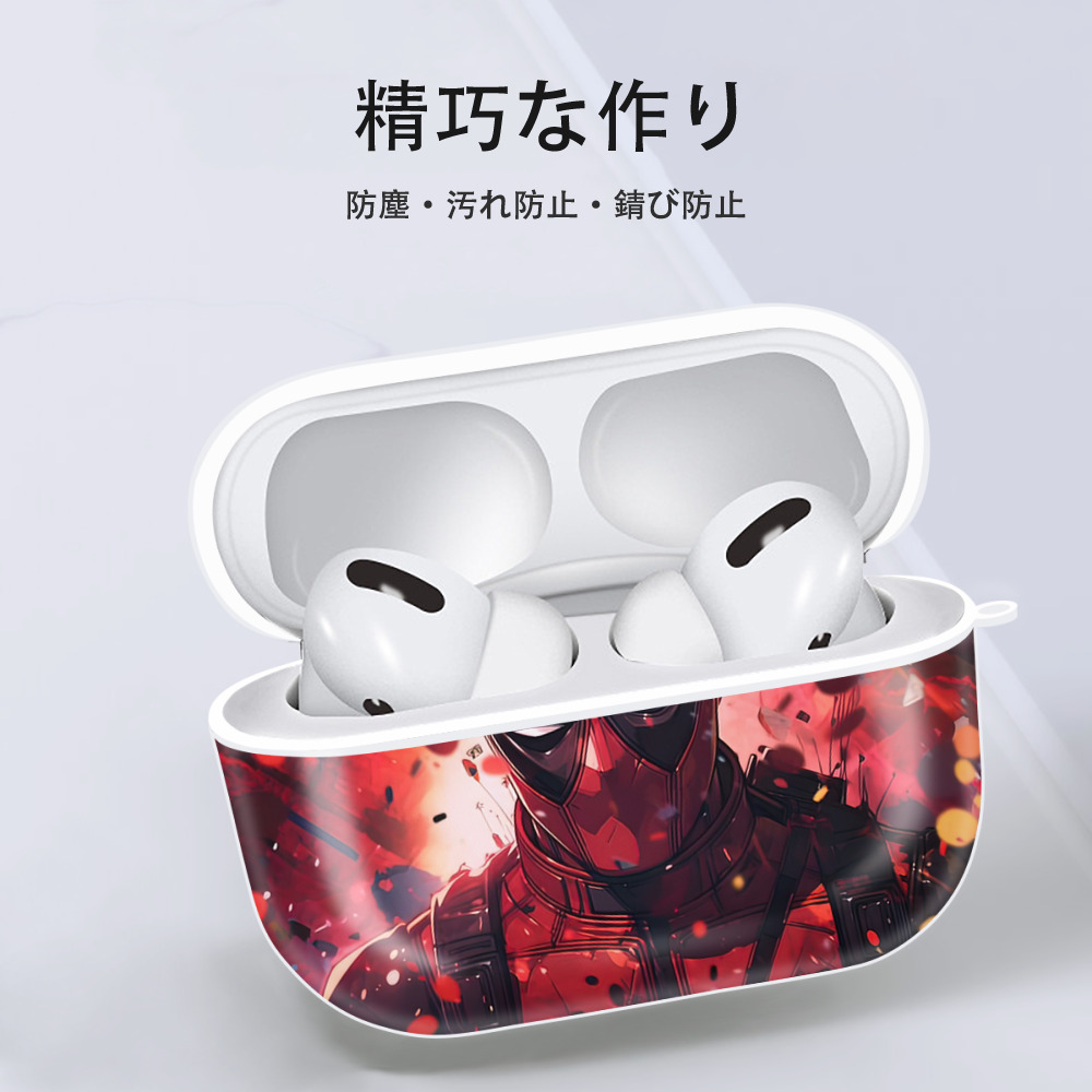 Deadpool デッドプール 【AirPods Pro用】ハードシェル保護ケース 耐衝撃・防指紋・カラビナ付き商品仕様