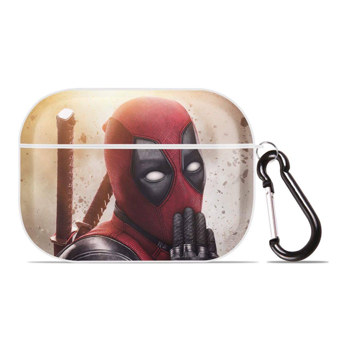 （画像用） Deadpool デッドプール 【AirPods Pro用】ハードシェル保護ケース 耐衝撃・防指紋・カラビナ付き商品仕様