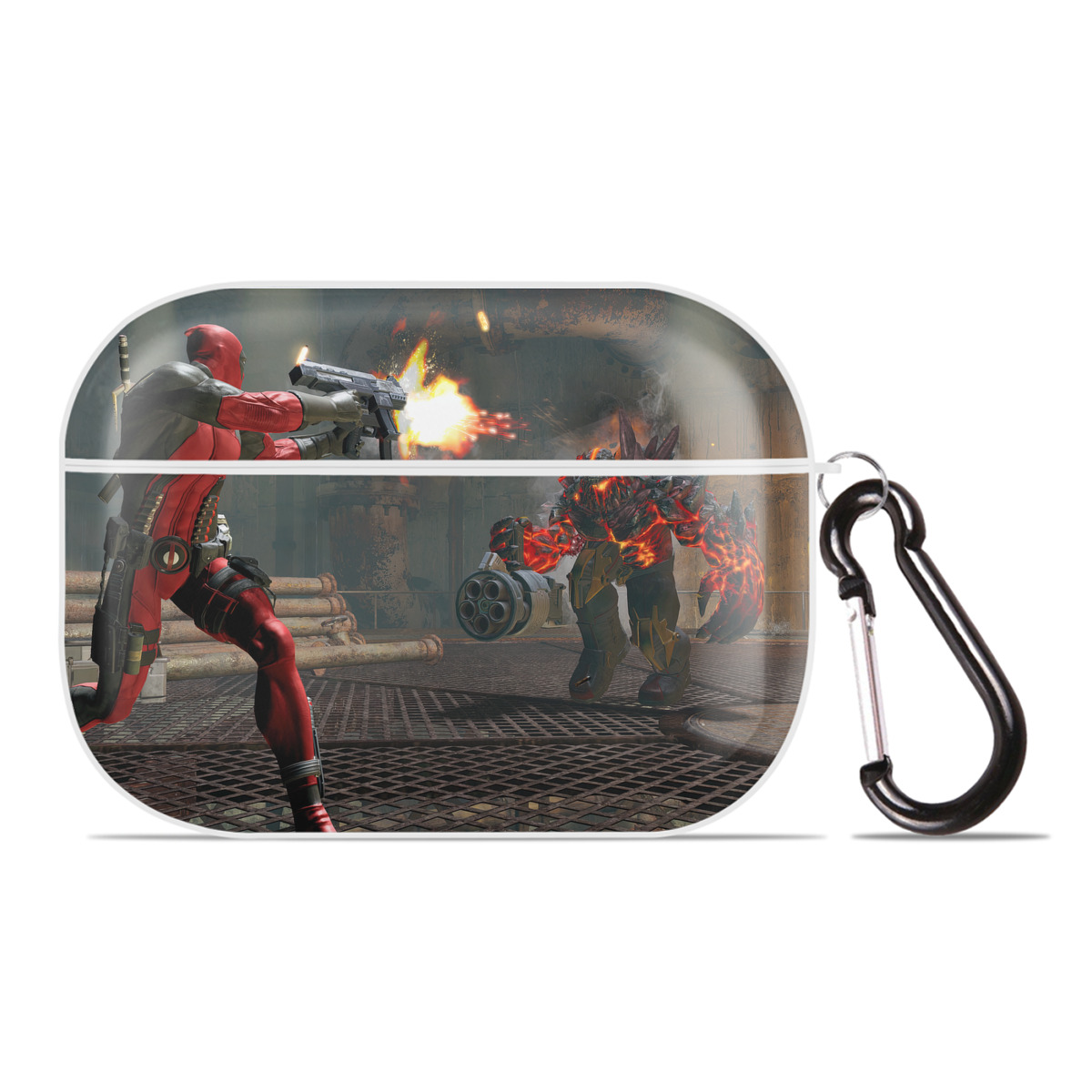 （画像用） Deadpool デッドプール 【AirPods Pro用】ハードシェル保護ケース 耐衝撃・防指紋・カラビナ付き商品仕様