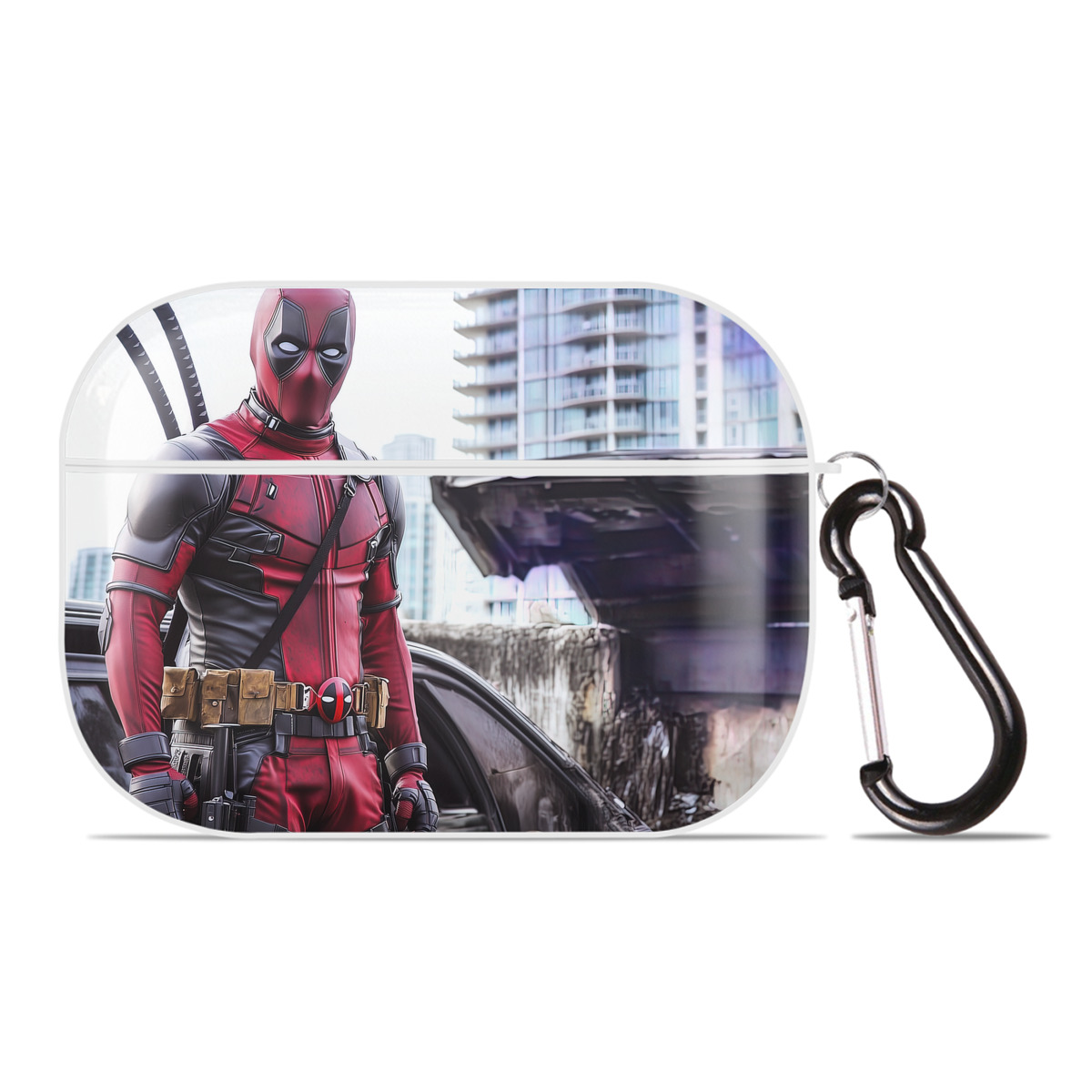 （画像用） Deadpool デッドプール 【AirPods Pro用】ハードシェル保護ケース 耐衝撃・防指紋・カラビナ付き商品仕様