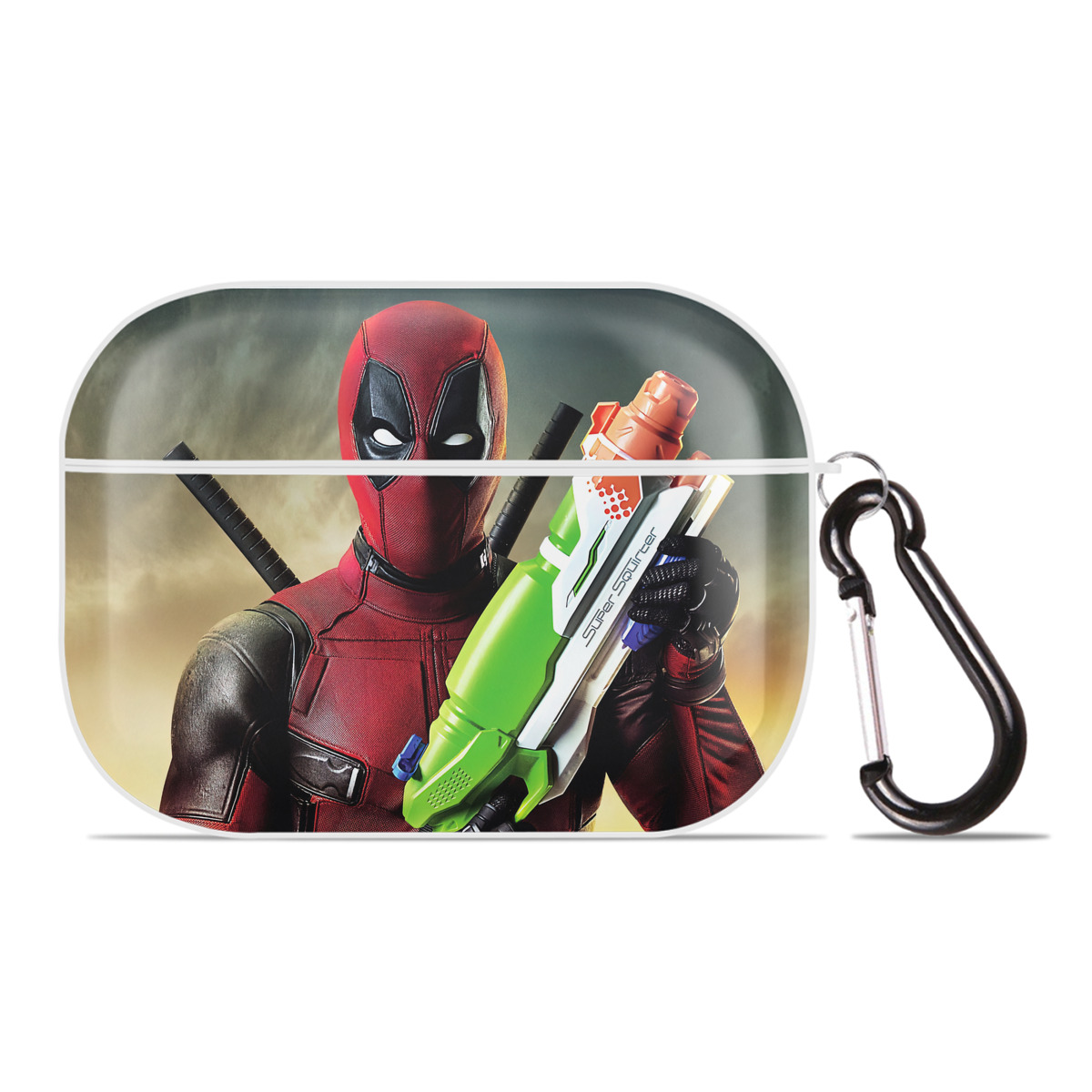（画像用） Deadpool デッドプール 【AirPods Pro用】ハードシェル保護ケース 耐衝撃・防指紋・カラビナ付き商品仕様