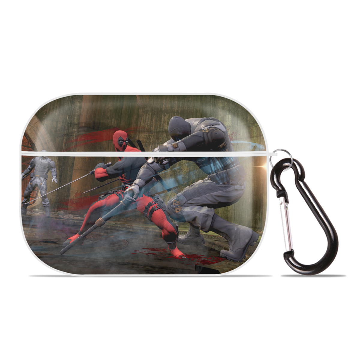 （画像用） Deadpool デッドプール 【AirPods Pro用】ハードシェル保護ケース 耐衝撃・防指紋・カラビナ付き商品仕様