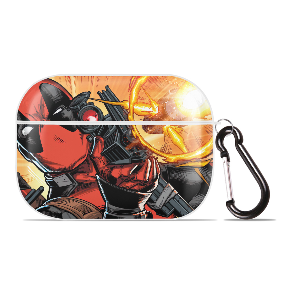 （画像用） Deadpool デッドプール 【AirPods Pro用】ハードシェル保護ケース 耐衝撃・防指紋・カラビナ付き商品仕様