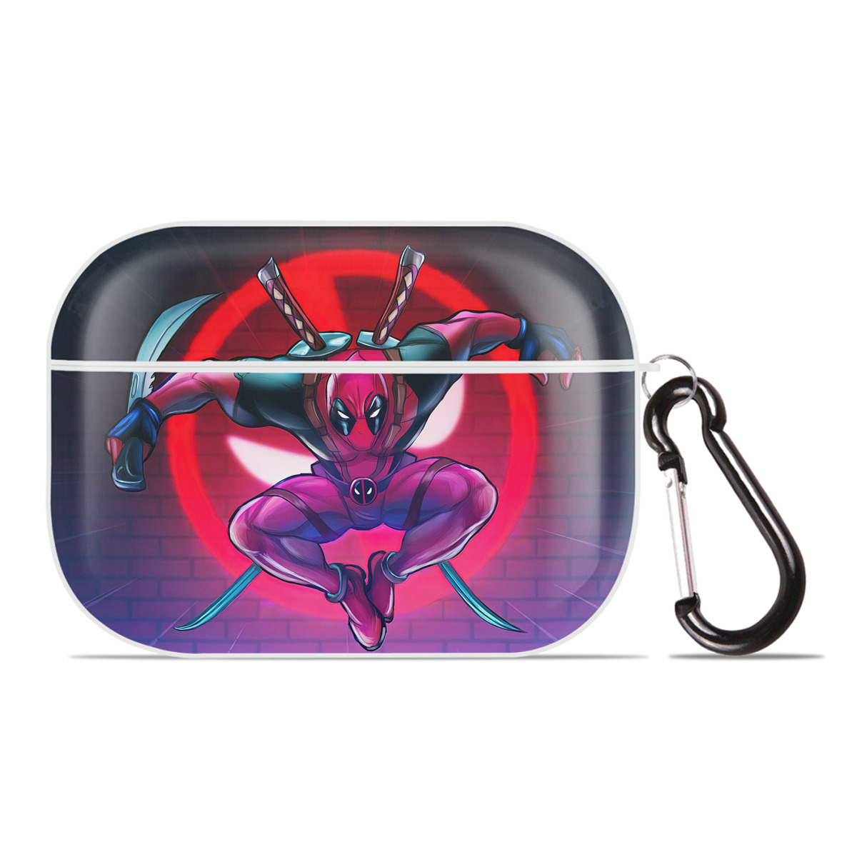 （画像用） Deadpool デッドプール 【AirPods Pro用】ハードシェル保護ケース 耐衝撃・防指紋・カラビナ付き商品仕様