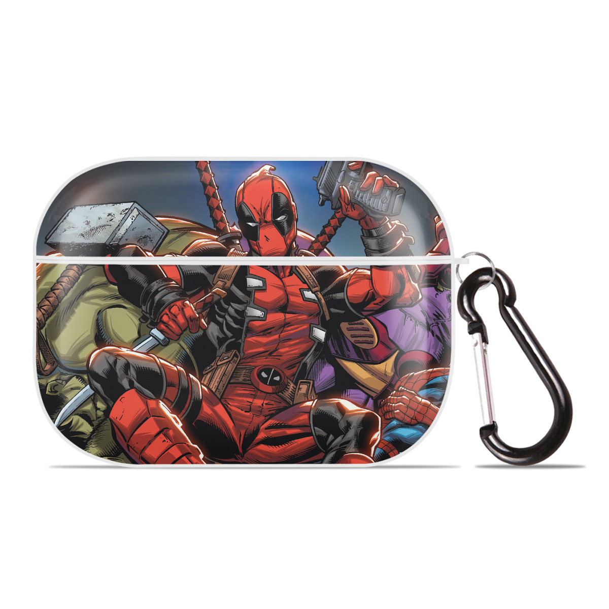 （画像用） Deadpool デッドプール 【AirPods Pro用】ハードシェル保護ケース 耐衝撃・防指紋・カラビナ付き商品仕様