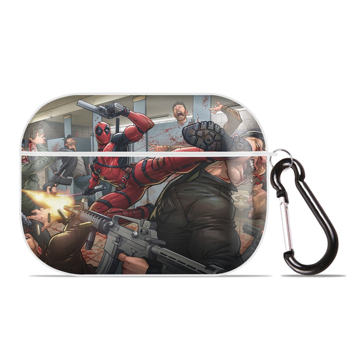 （画像用） Deadpool デッドプール 【AirPods Pro用】ハードシェル保護ケース 耐衝撃・防指紋・カラビナ付き商品仕様