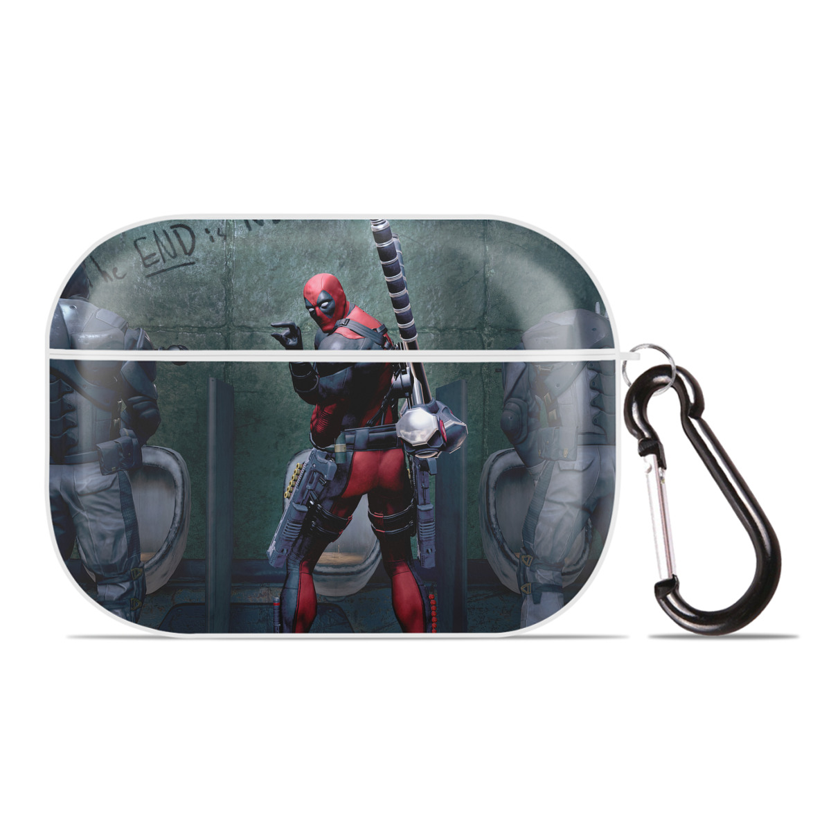 （画像用） Deadpool デッドプール 【AirPods Pro用】ハードシェル保護ケース 耐衝撃・防指紋・カラビナ付き商品仕様