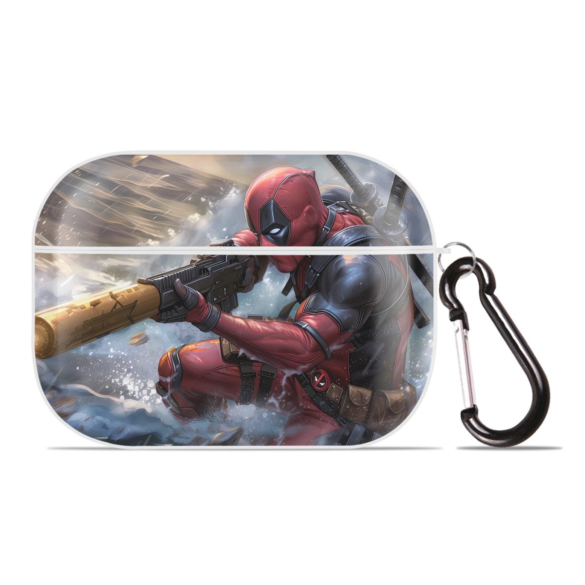 （画像用） Deadpool デッドプール 【AirPods Pro用】ハードシェル保護ケース 耐衝撃・防指紋・カラビナ付き商品仕様