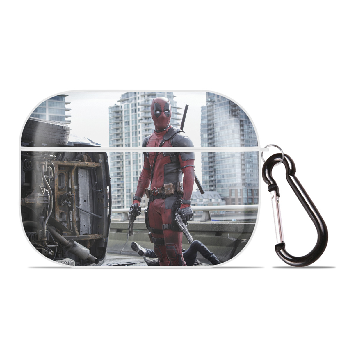 （画像用） Deadpool デッドプール 【AirPods Pro用】ハードシェル保護ケース 耐衝撃・防指紋・カラビナ付き商品仕様