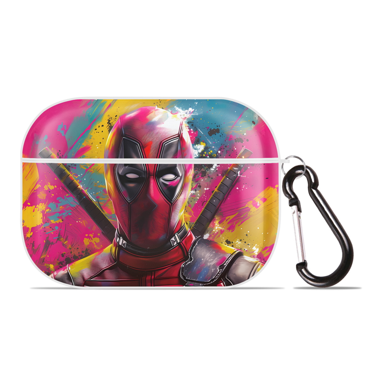 （画像用） Deadpool デッドプール 【AirPods Pro用】ハードシェル保護ケース 耐衝撃・防指紋・カラビナ付き商品仕様