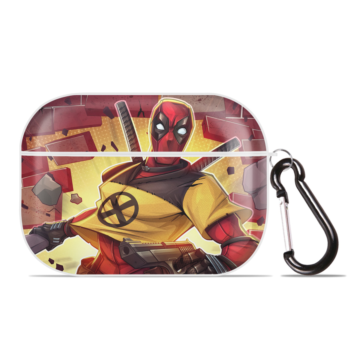 （画像用） Deadpool デッドプール 【AirPods Pro用】ハードシェル保護ケース 耐衝撃・防指紋・カラビナ付き商品仕様