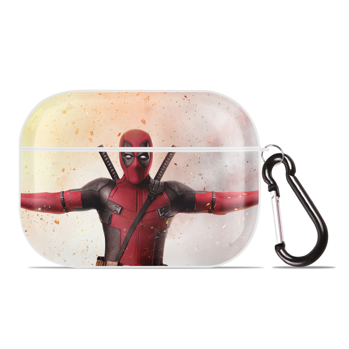 （画像用） Deadpool デッドプール 【AirPods Pro用】ハードシェル保護ケース 耐衝撃・防指紋・カラビナ付き商品仕様