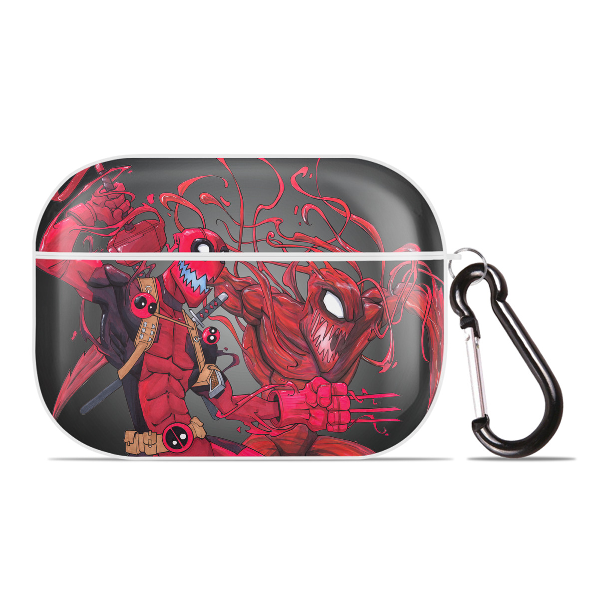 （画像用） Deadpool デッドプール 【AirPods Pro用】ハードシェル保護ケース 耐衝撃・防指紋・カラビナ付き商品仕様