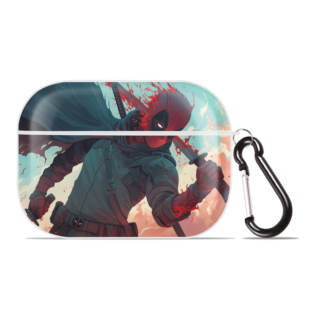 （画像用） Deadpool デッドプール 【AirPods Pro用】ハードシェル保護ケース 耐衝撃・防指紋・カラビナ付き商品仕様