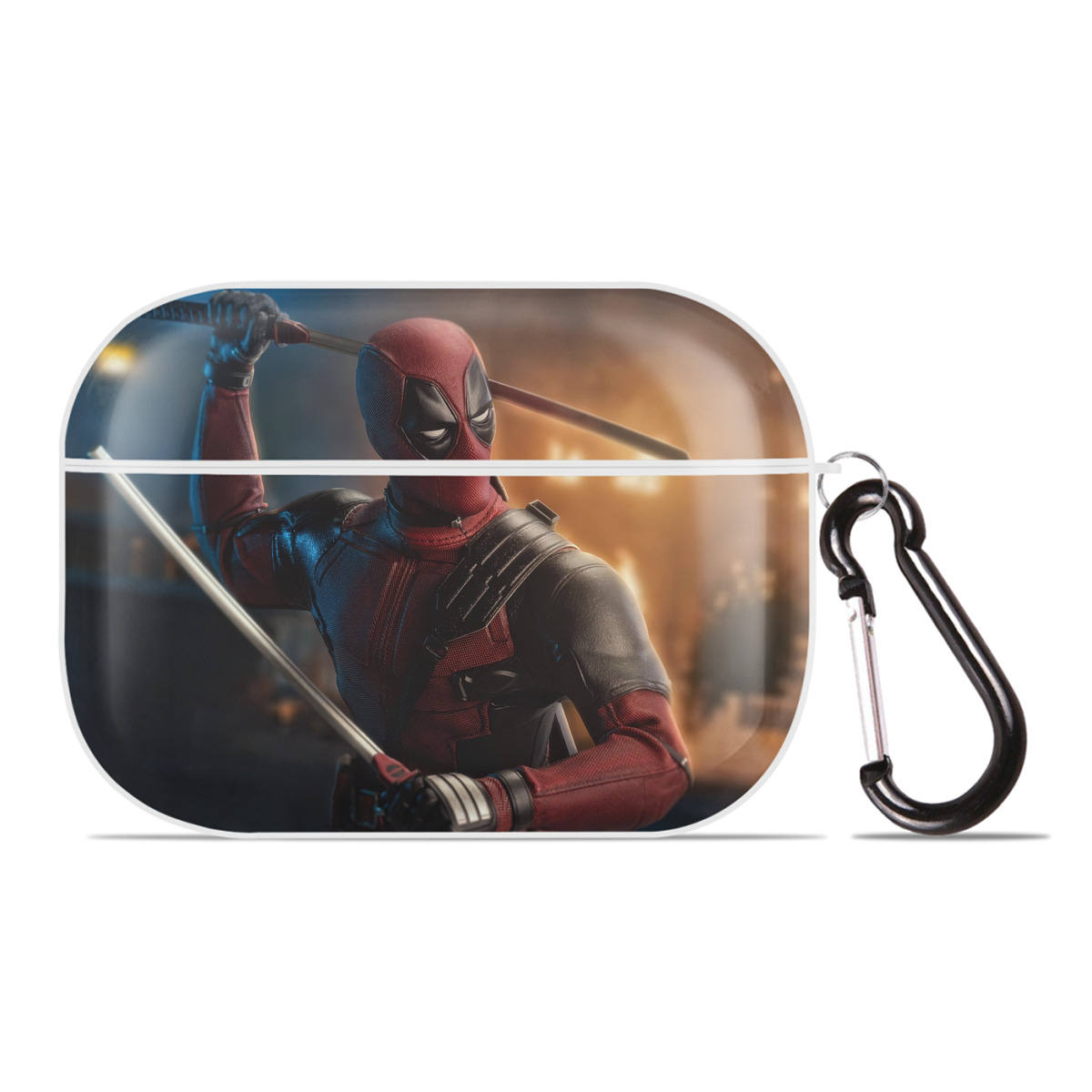 （画像用） Deadpool デッドプール 【AirPods Pro用】ハードシェル保護ケース 耐衝撃・防指紋・カラビナ付き商品仕様