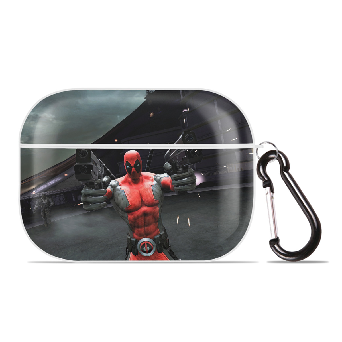 （画像用） Deadpool デッドプール 【AirPods Pro用】ハードシェル保護ケース 耐衝撃・防指紋・カラビナ付き商品仕様