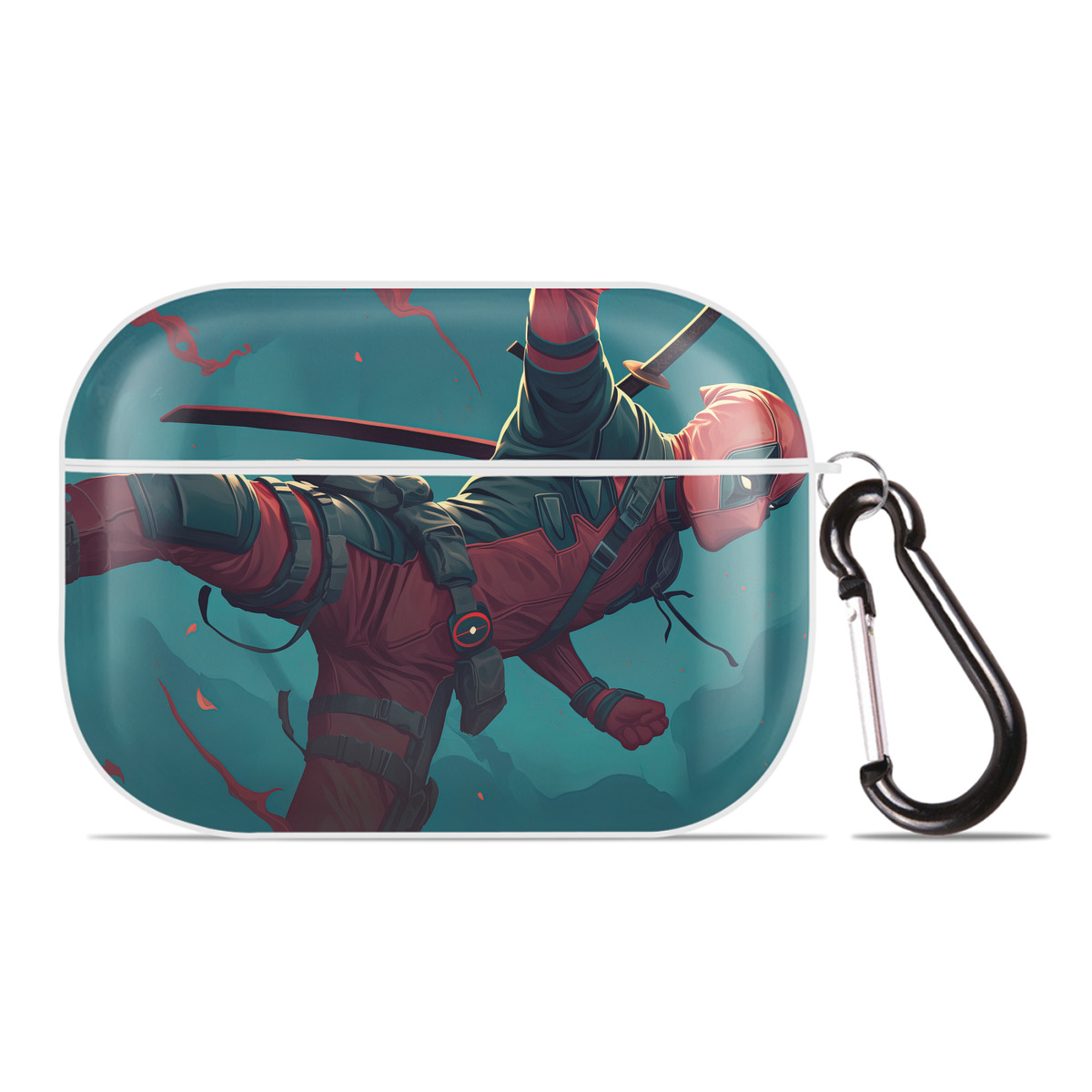 （画像用） Deadpool デッドプール 【AirPods Pro用】ハードシェル保護ケース 耐衝撃・防指紋・カラビナ付き商品仕様