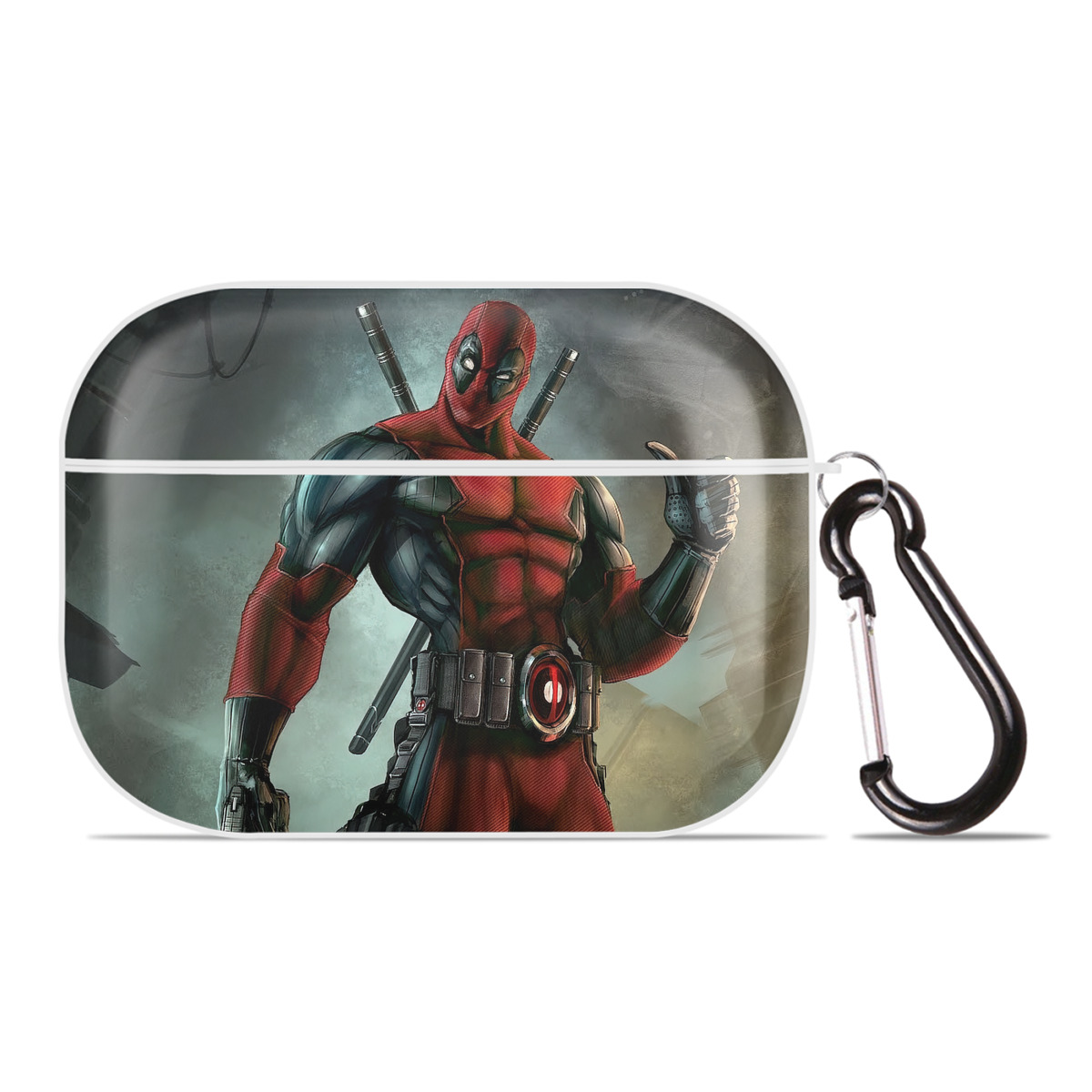（画像用） Deadpool デッドプール 【AirPods Pro用】ハードシェル保護ケース 耐衝撃・防指紋・カラビナ付き商品仕様