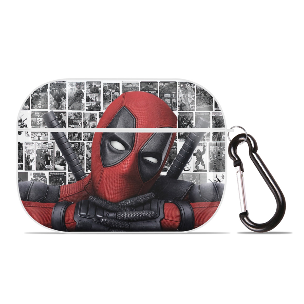 （画像用） Deadpool デッドプール 【AirPods Pro用】ハードシェル保護ケース 耐衝撃・防指紋・カラビナ付き商品仕様