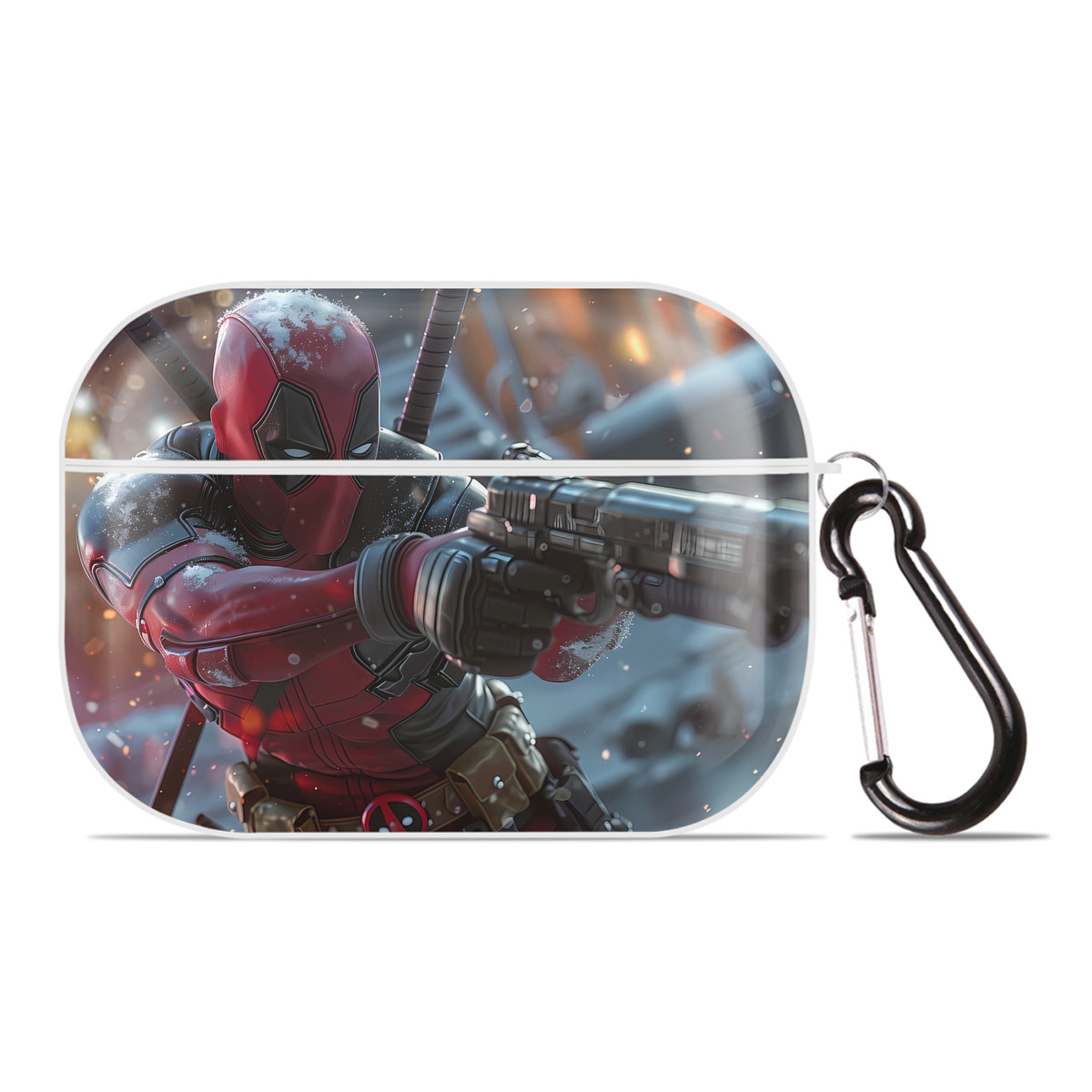 （画像用） Deadpool デッドプール 【AirPods Pro用】ハードシェル保護ケース 耐衝撃・防指紋・カラビナ付き商品仕様