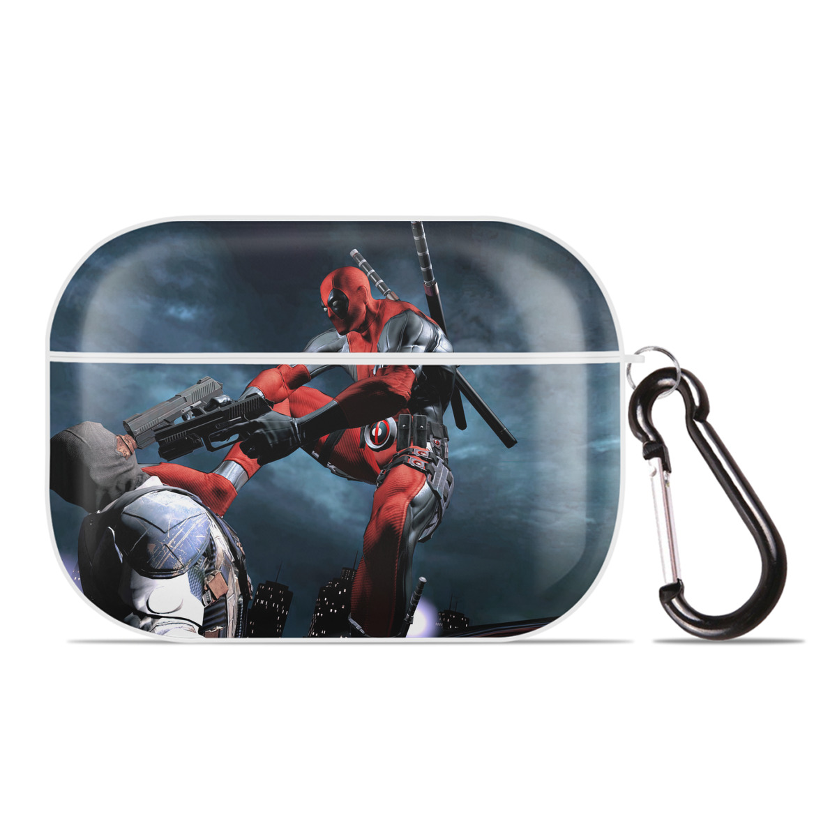 （画像用） Deadpool デッドプール 【AirPods Pro用】ハードシェル保護ケース 耐衝撃・防指紋・カラビナ付き商品仕様